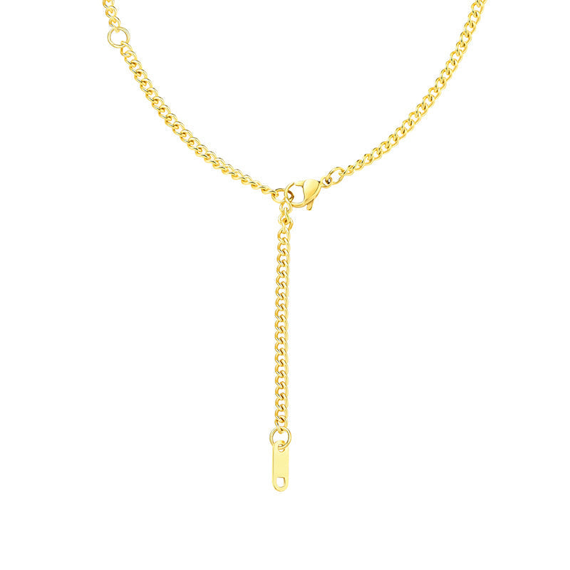 14K Gold Replica Gold Block Pendant Necklace