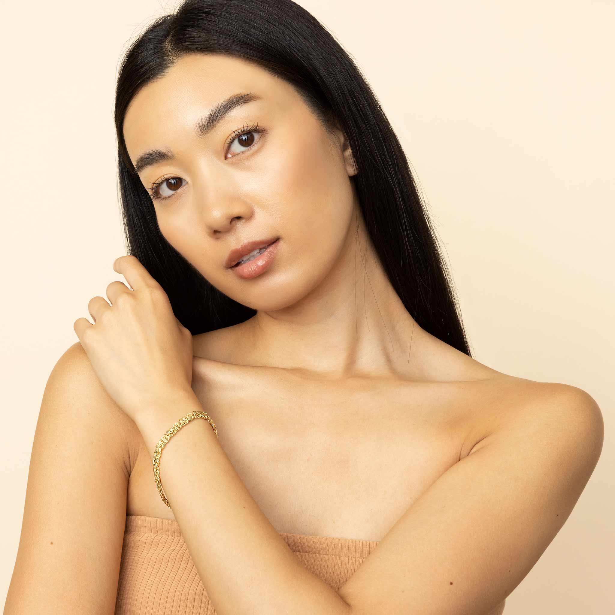 10K Gold Imperial Byzantine Chain Bracelet