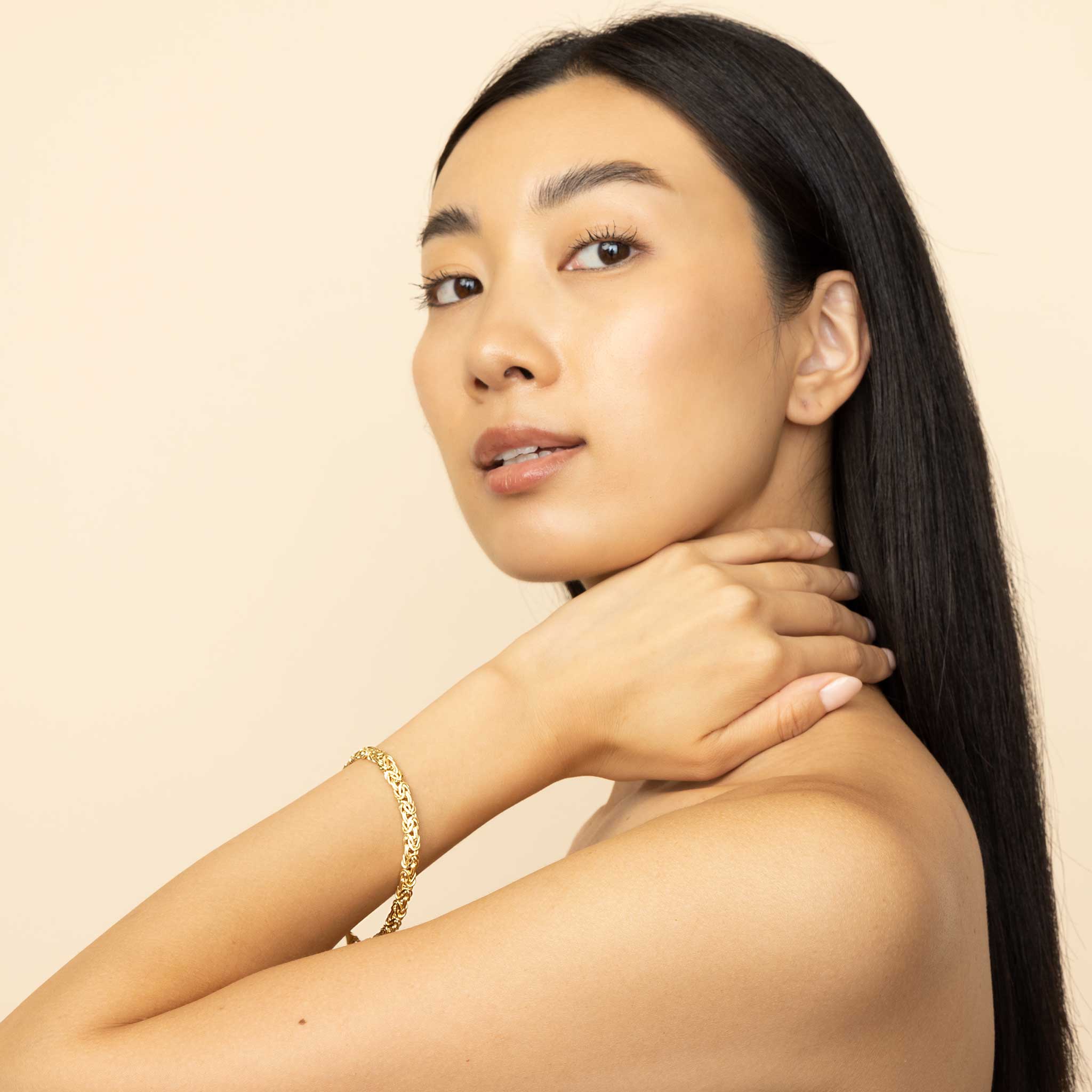 10K Gold Imperial Byzantine Chain Bracelet