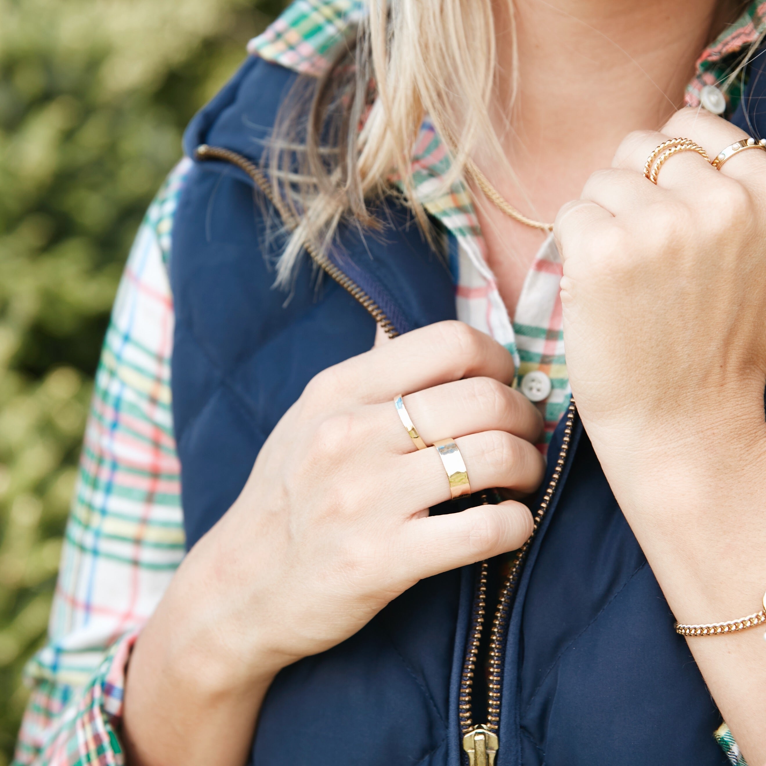 14K Gold Solara Hammered Ring