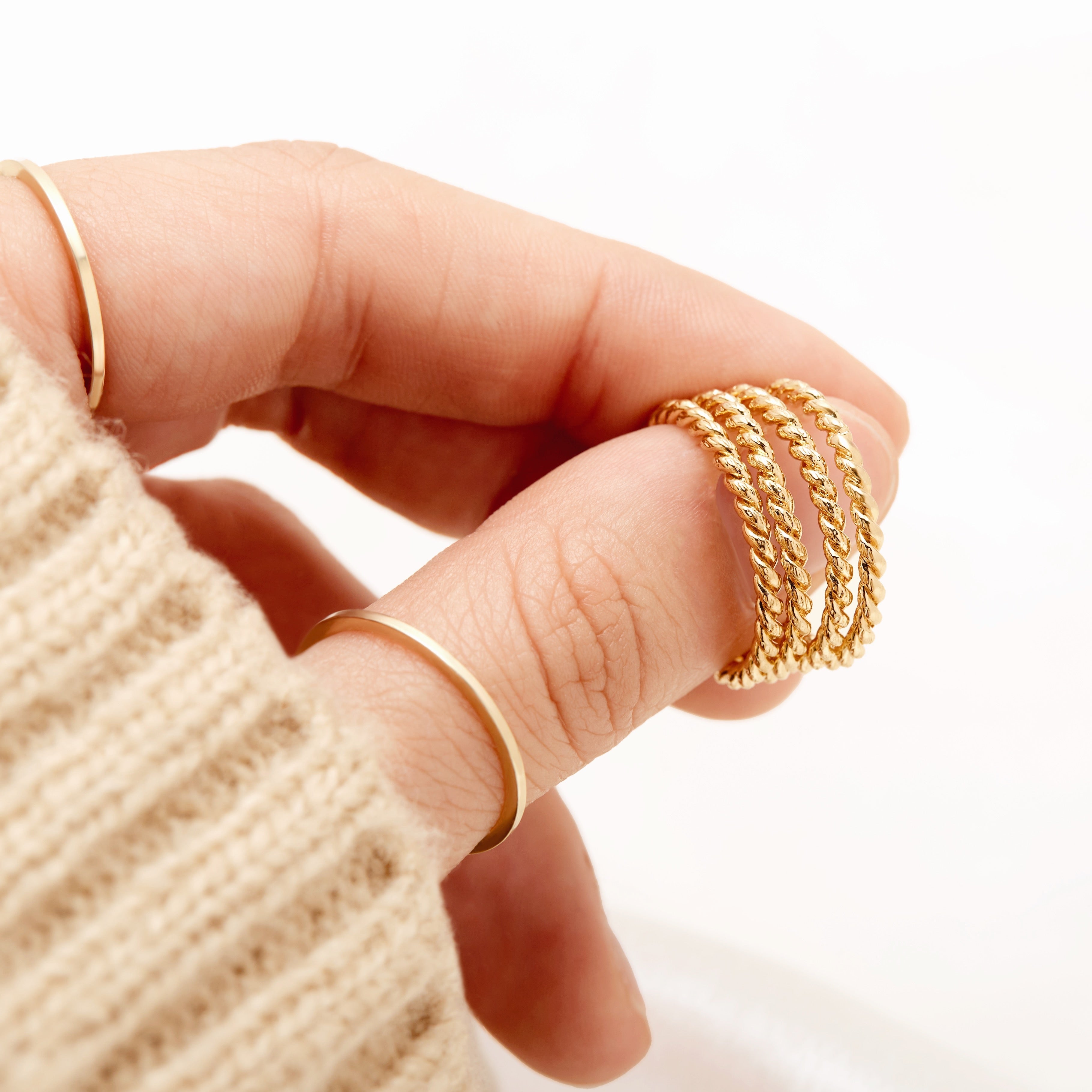 14K Gold Marina Rope Ring