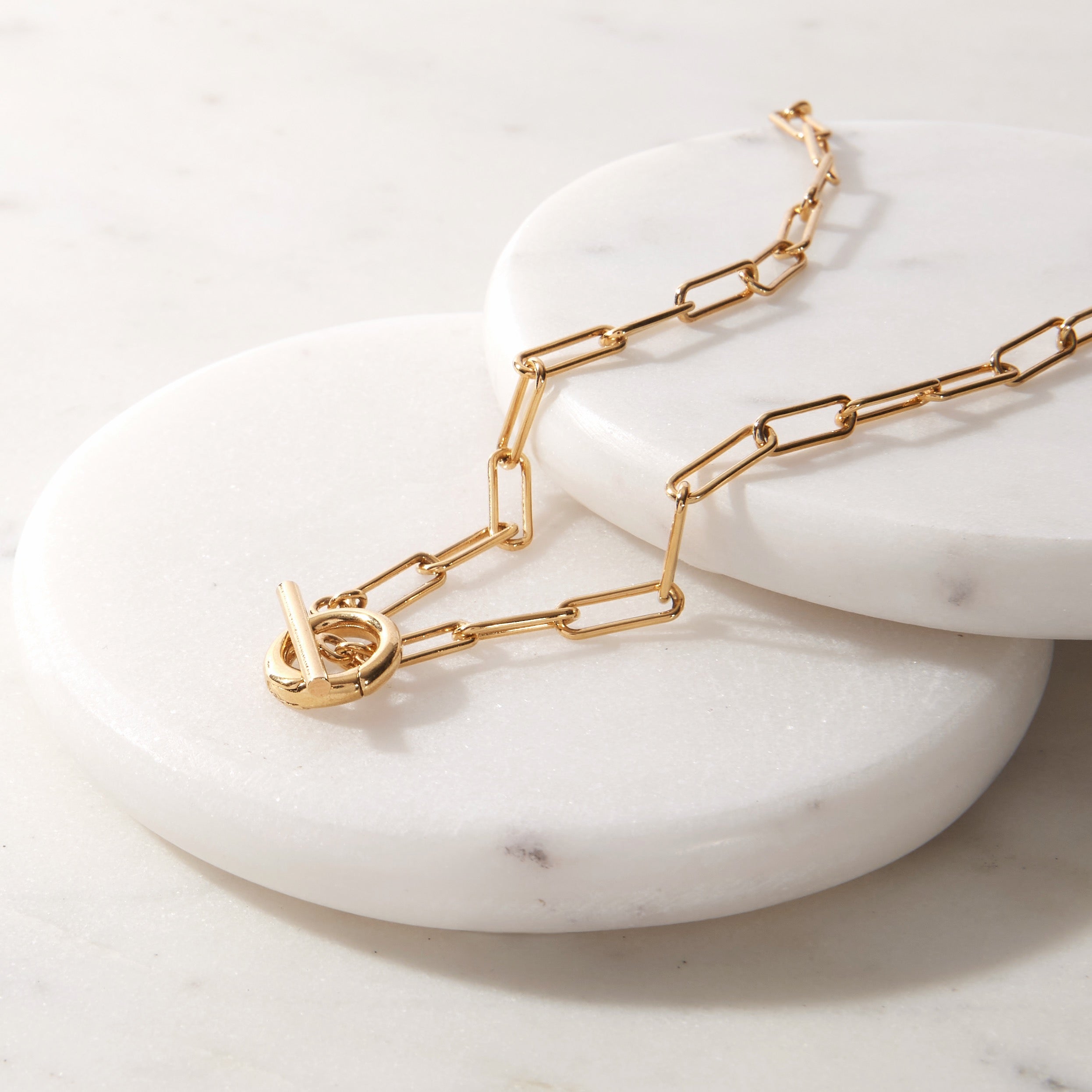 14K Gold Aurelle Charm Toggle Necklace