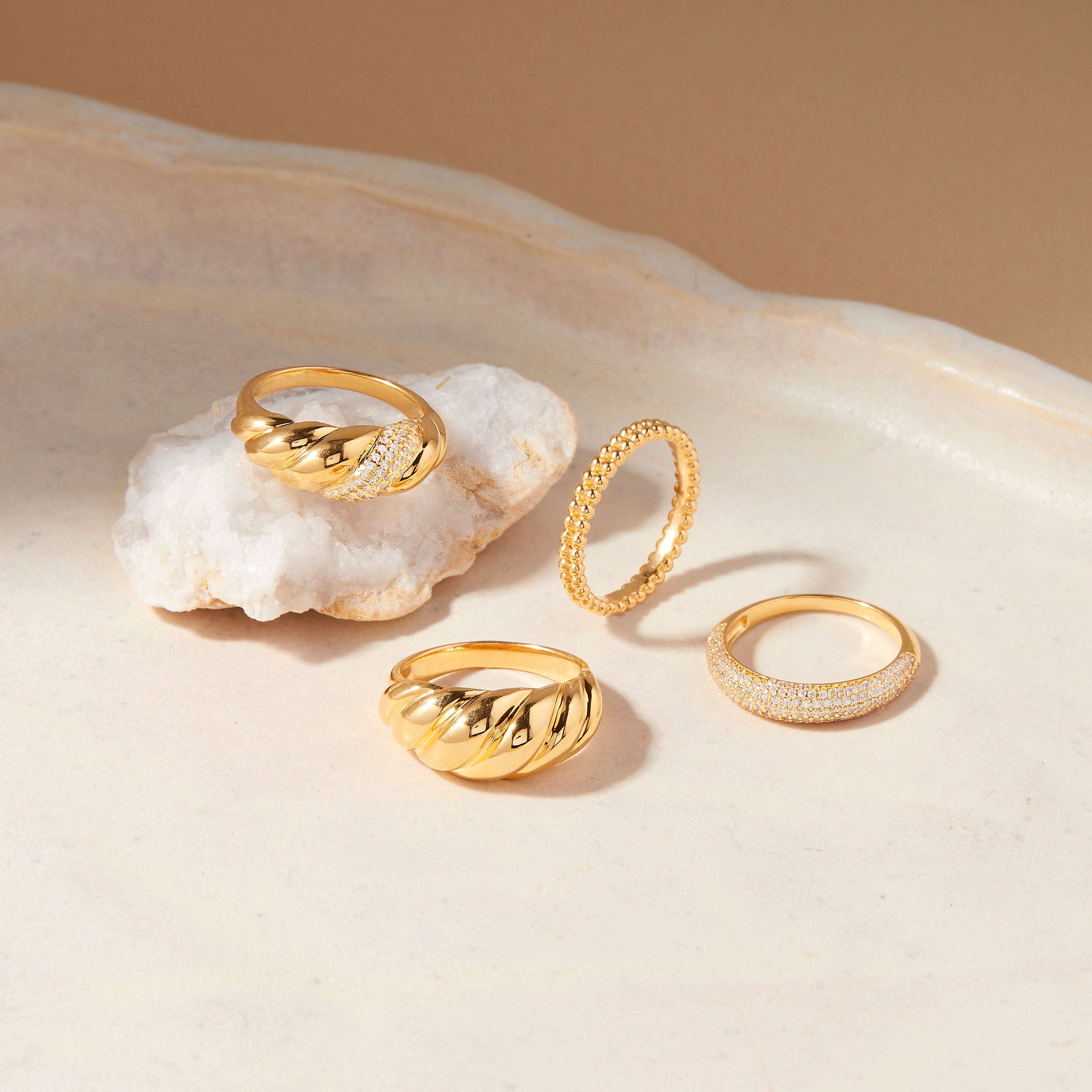 14K Gold Elara CZ Ring