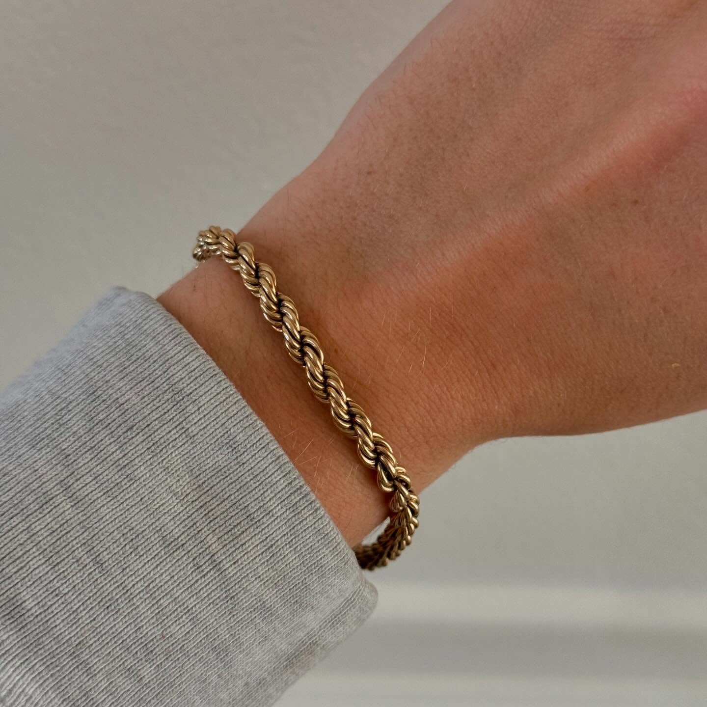 14K Gold Petal Twist Bracelet