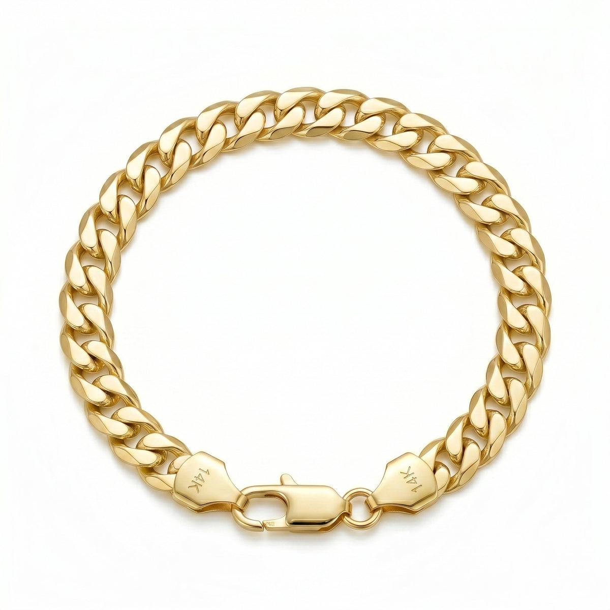 14K Gold Solid Handcrafted Cuban Link Bracelet