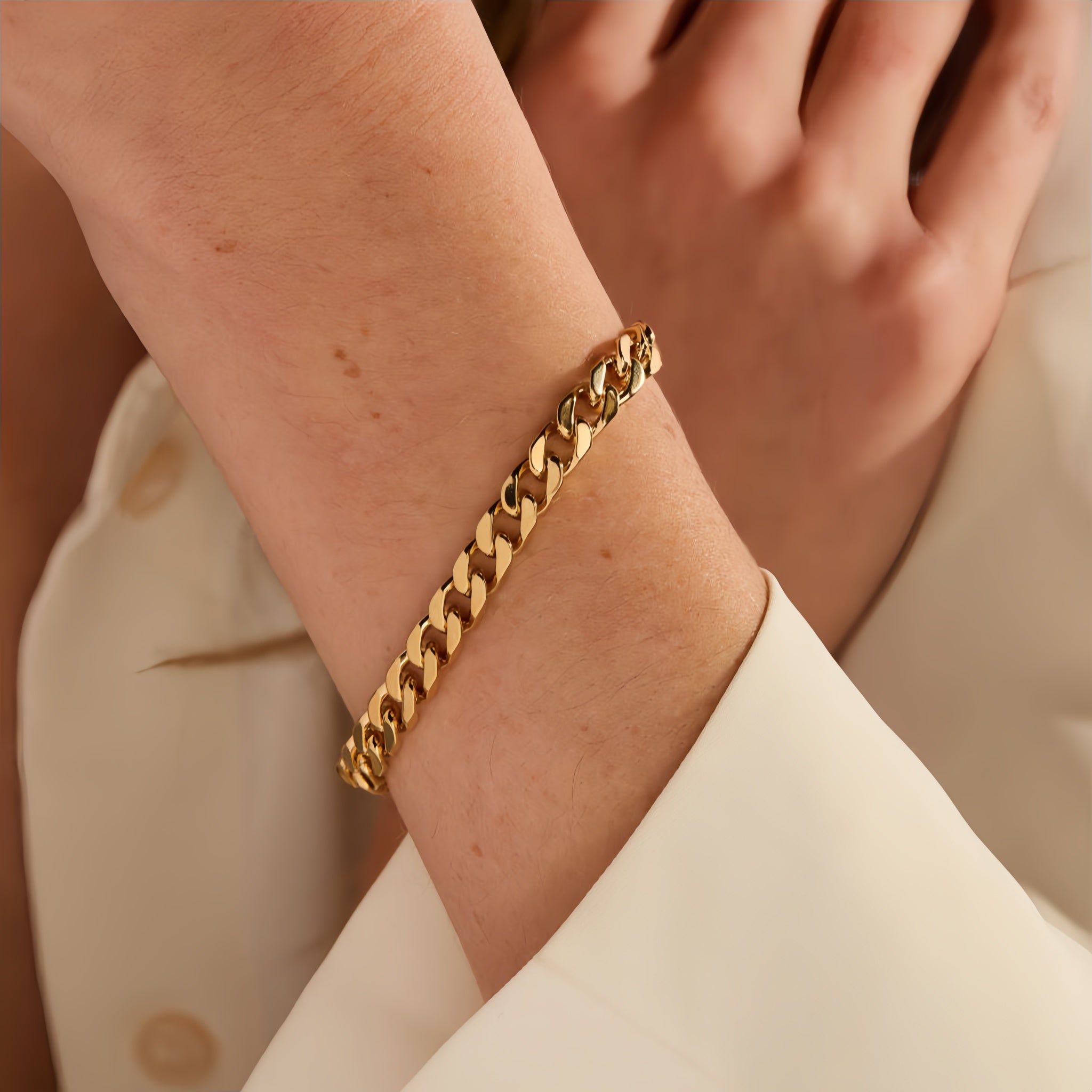 14K Gold Solid Handcrafted Cuban Link Bracelet