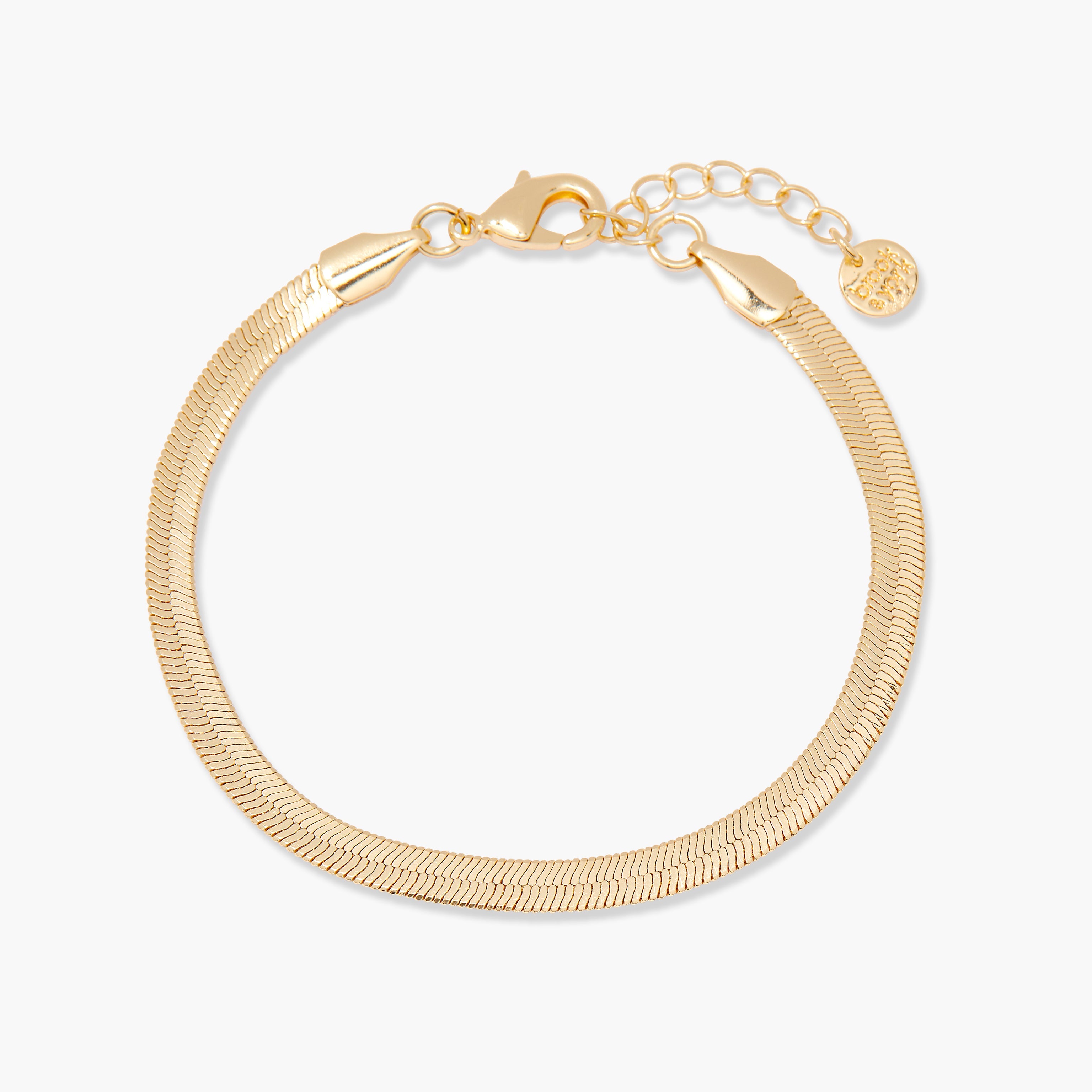 14K Gold Vivienne Herringbone Bracelet