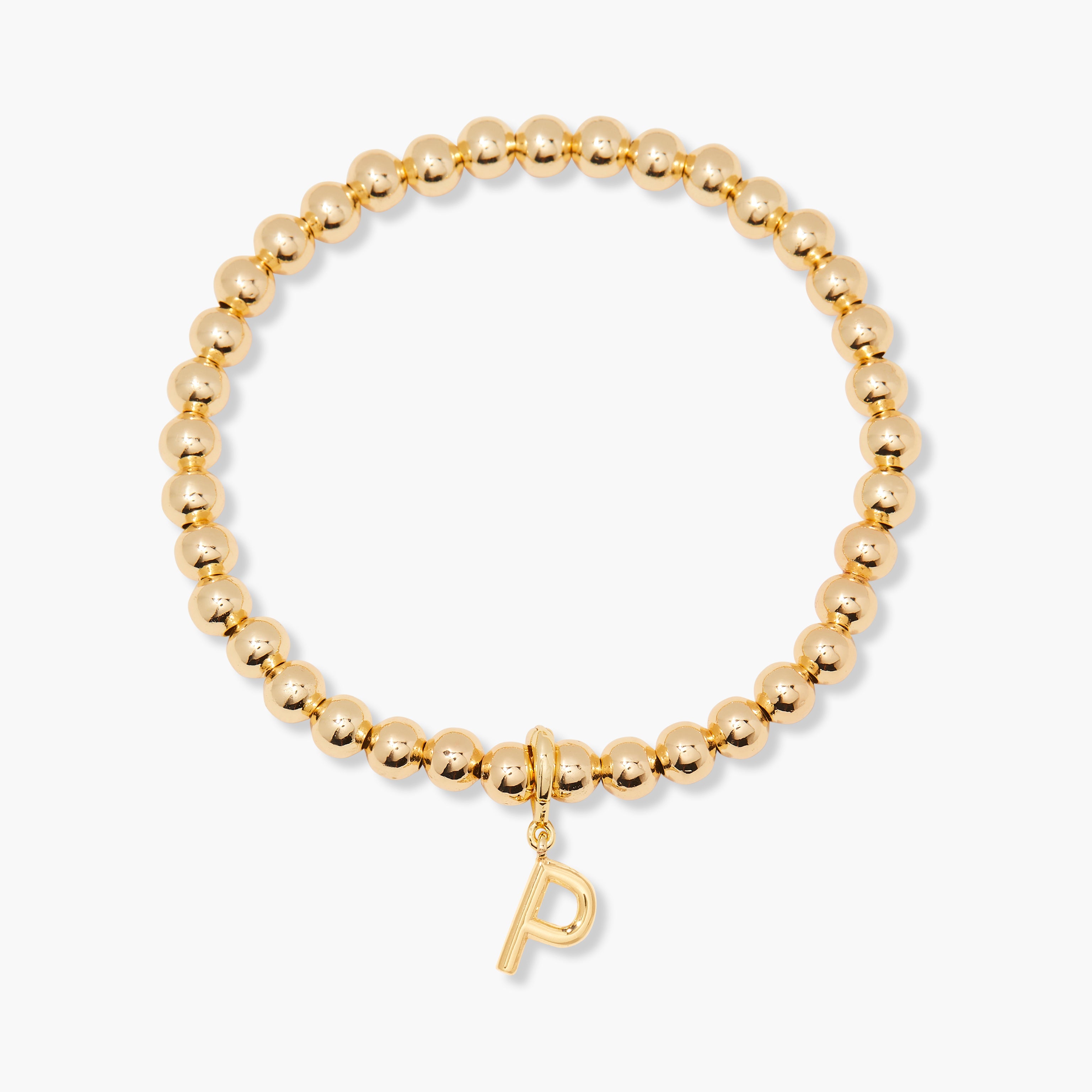 14K Gold Aureline Initial Bead Bracelet