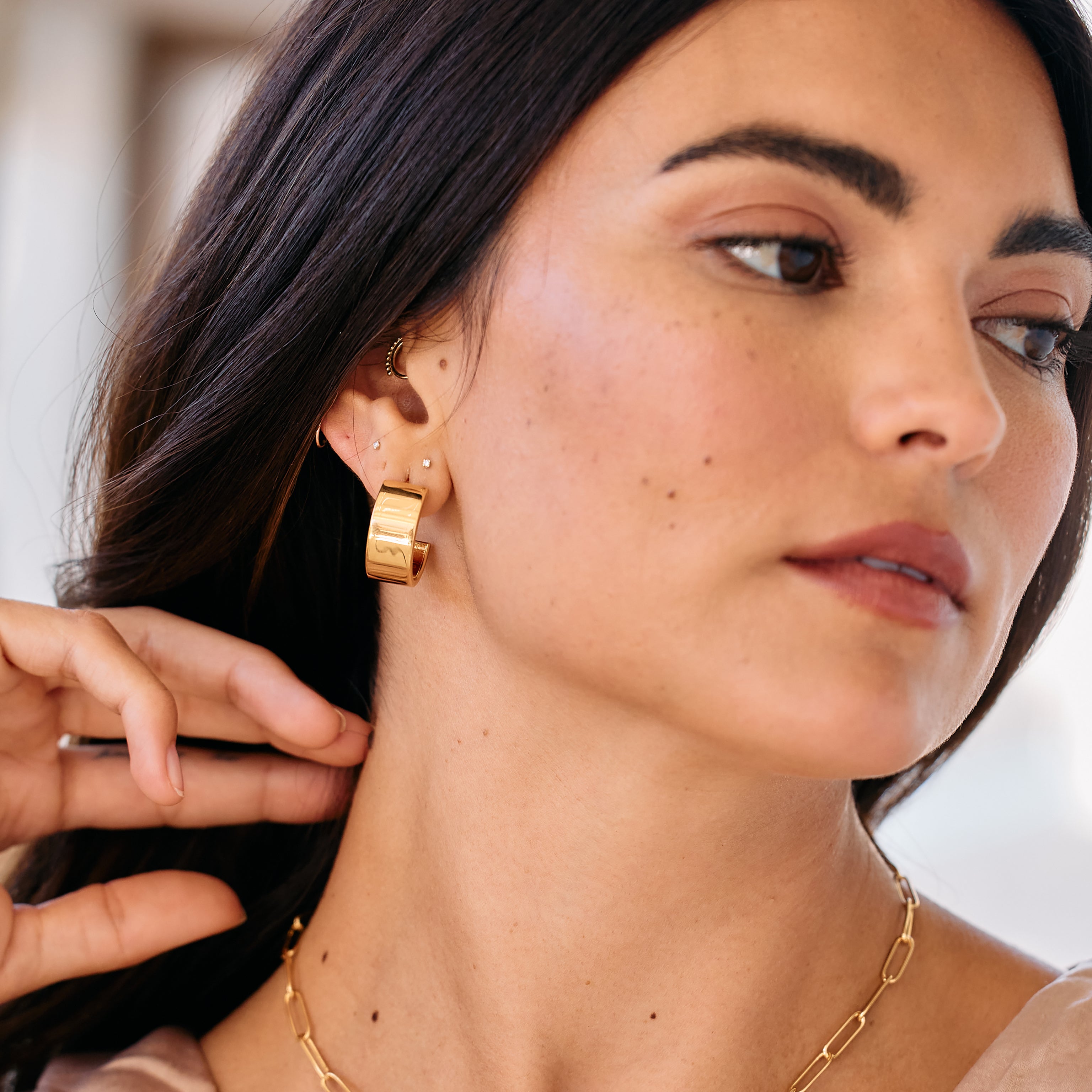 14K Gold Valen Bold Hoops