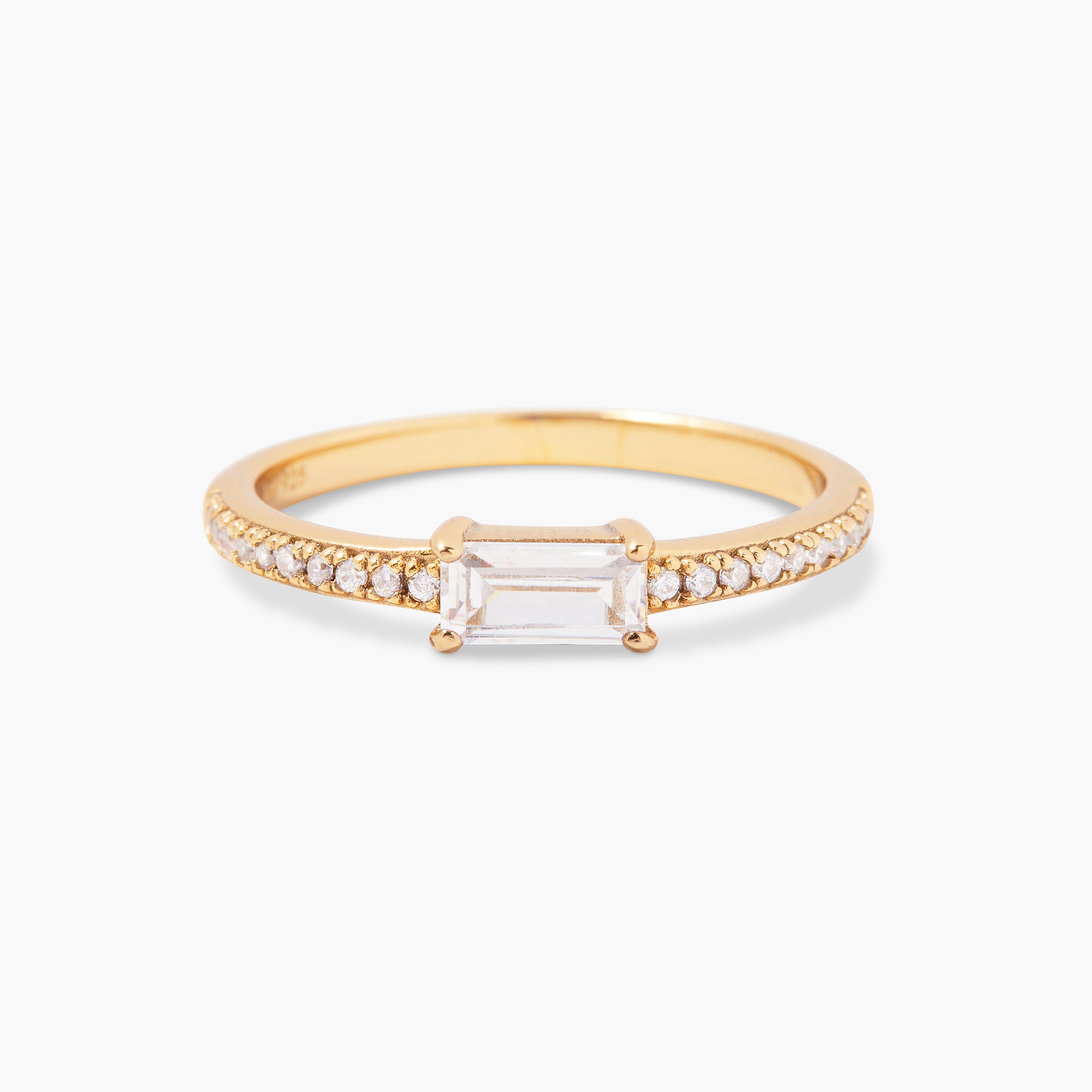 14K Gold Clarisse CZ Baguette Ring