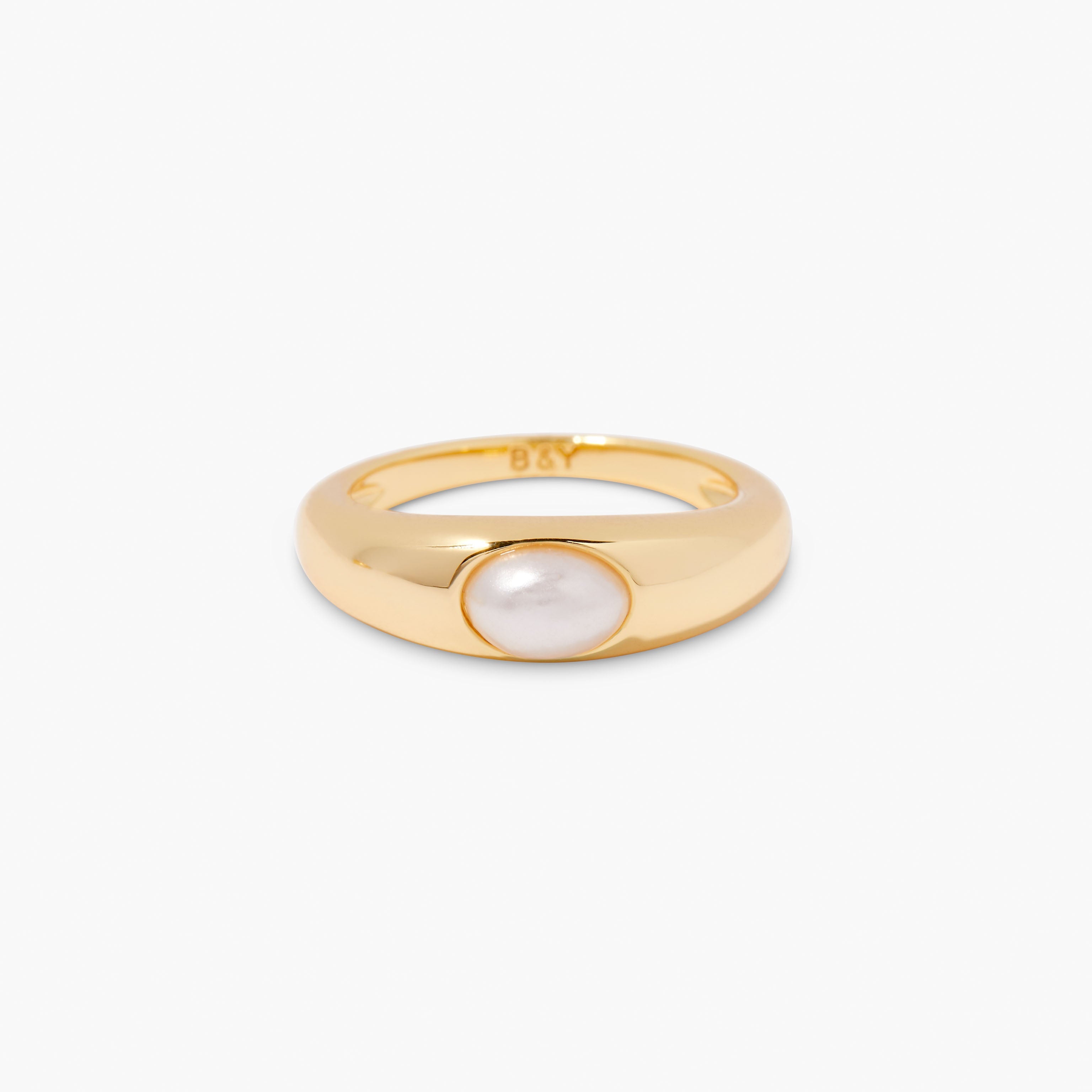 14K Gold Ophelia Pearl Signet Ring
