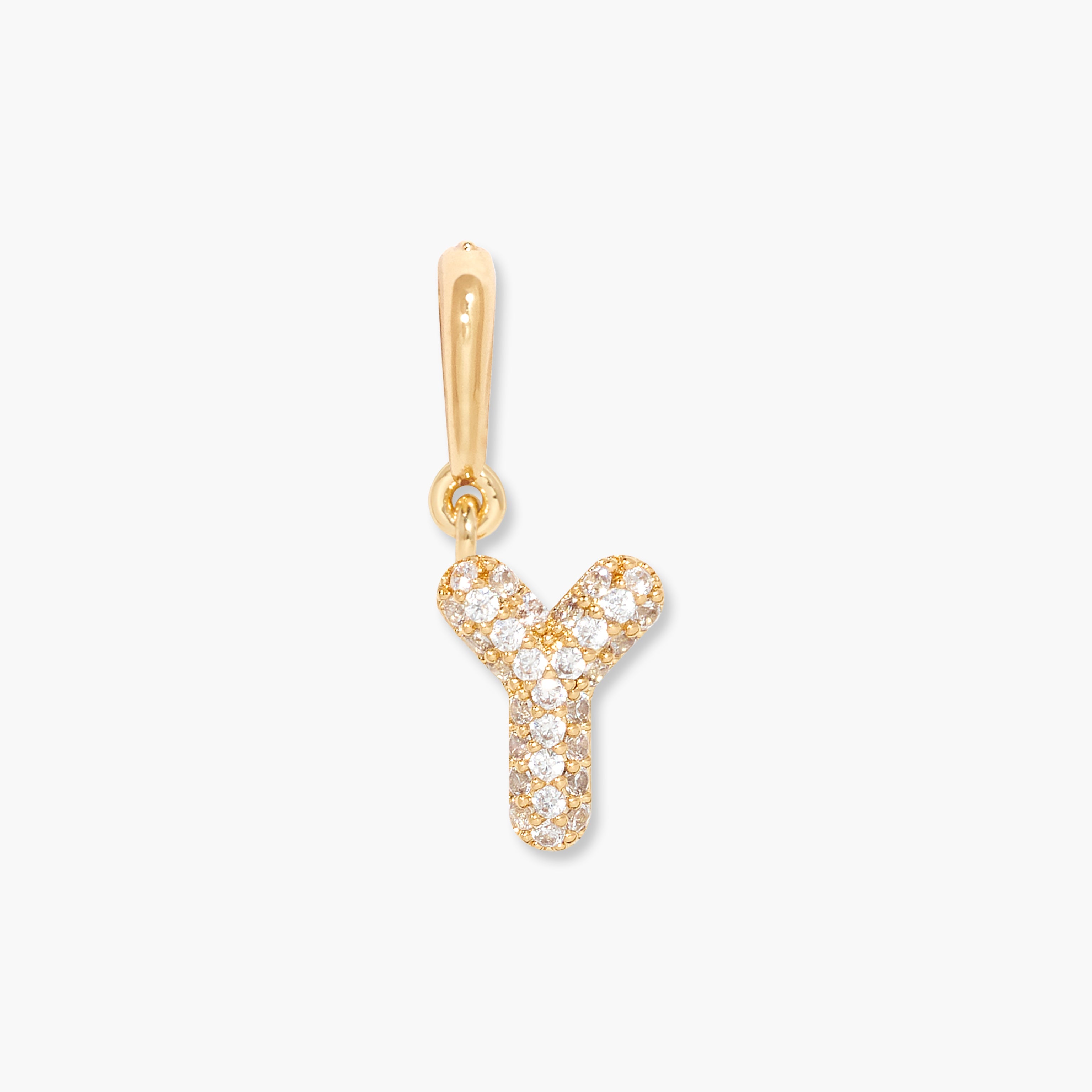 14K Gold Aureline Crystal Initial Charm