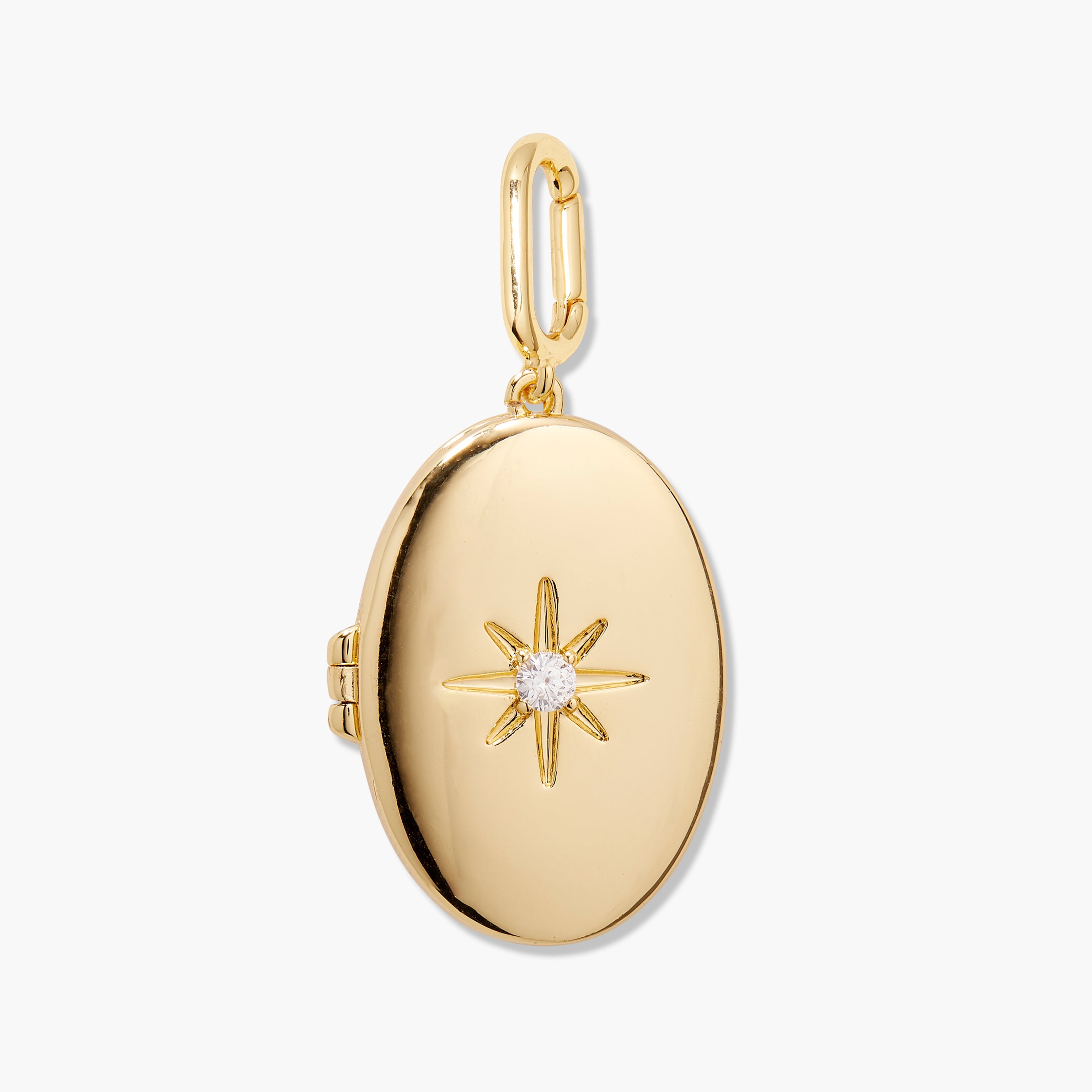 14K Gold Solene Starburst Locket Charm