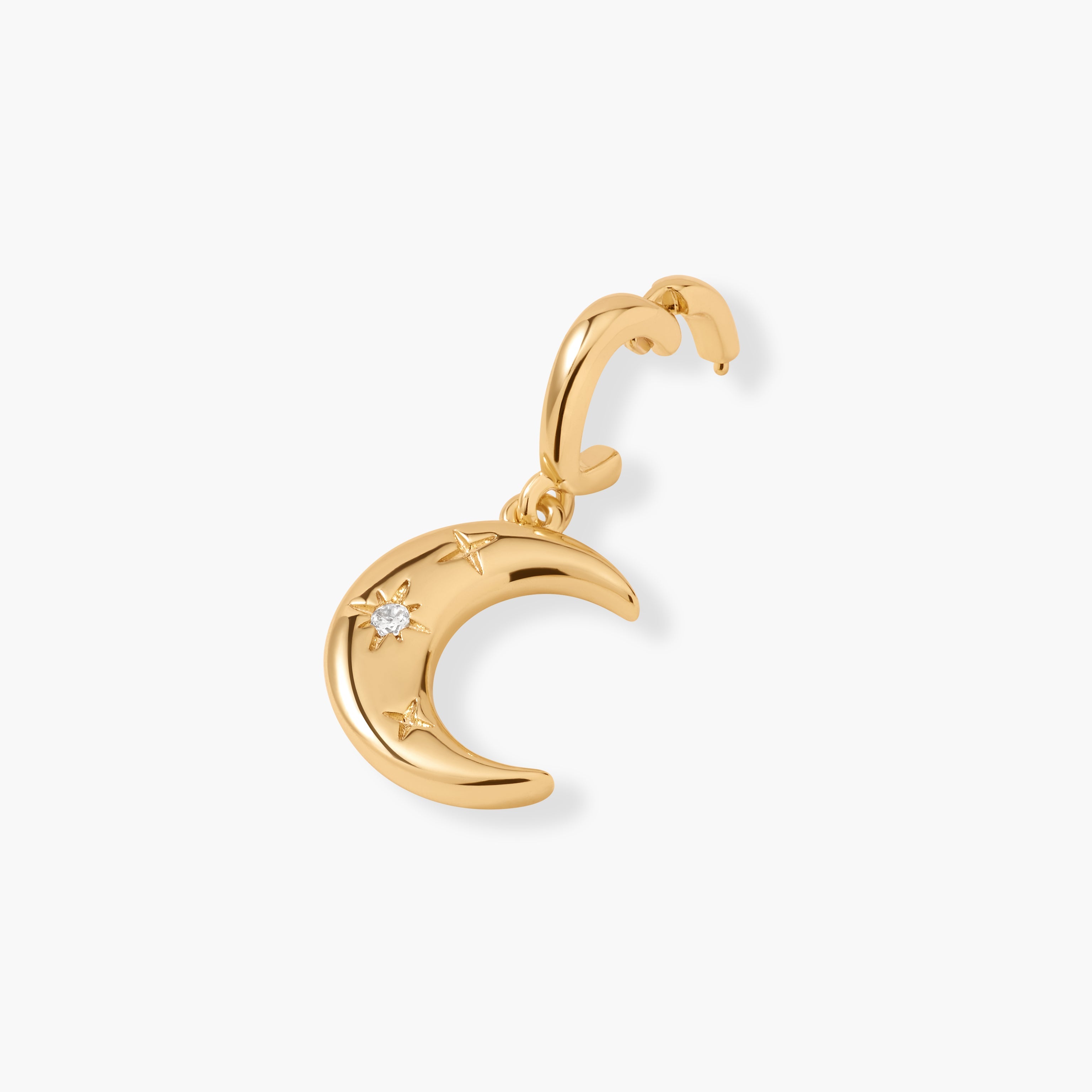 14K Gold Luna Crescent Charm