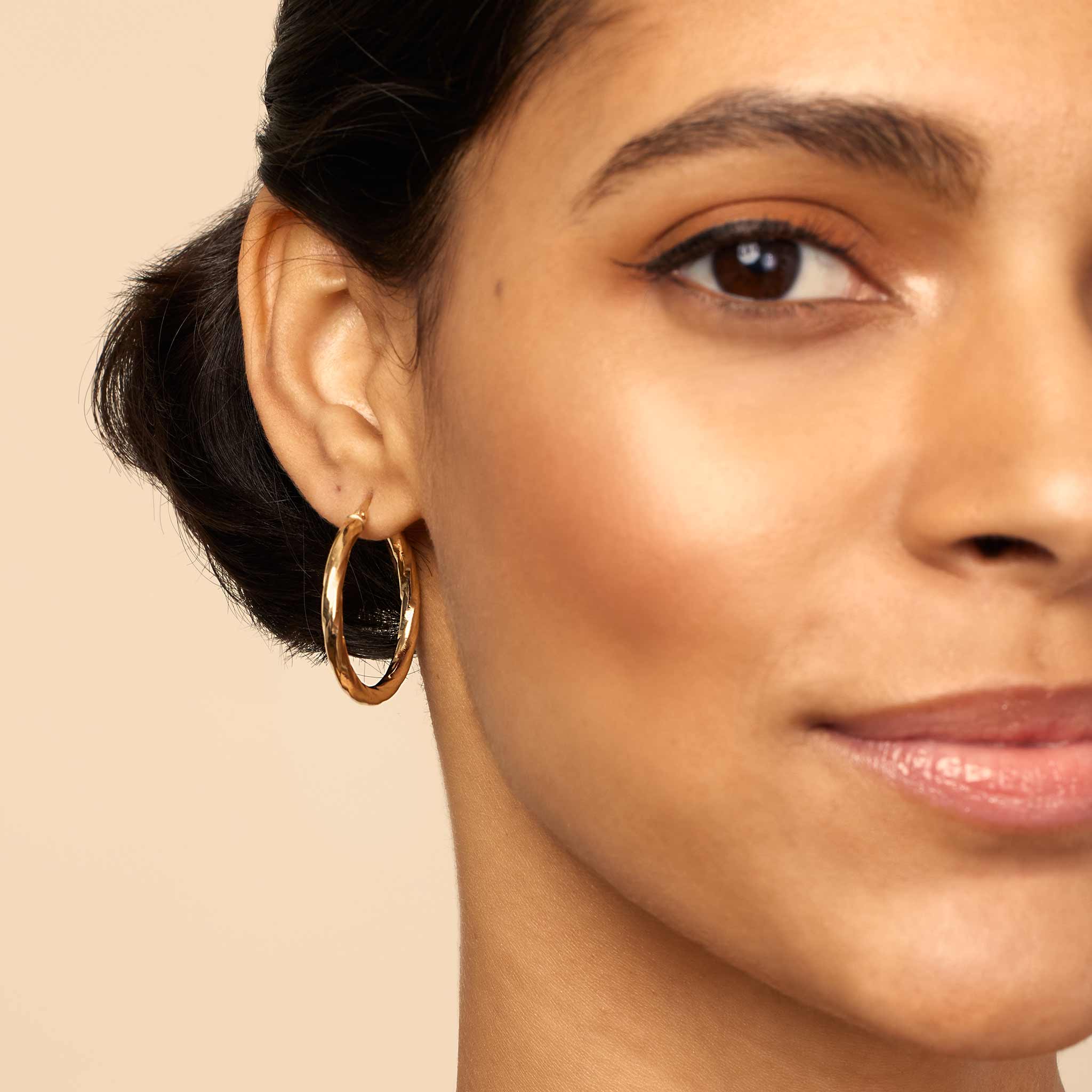 10K Gold Goddess Twisted Hoops