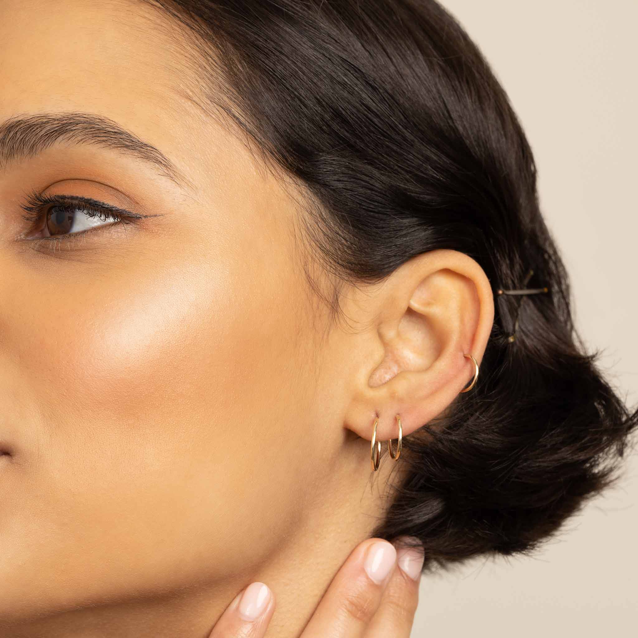 10K Gold Easy Day Seamless Hoops