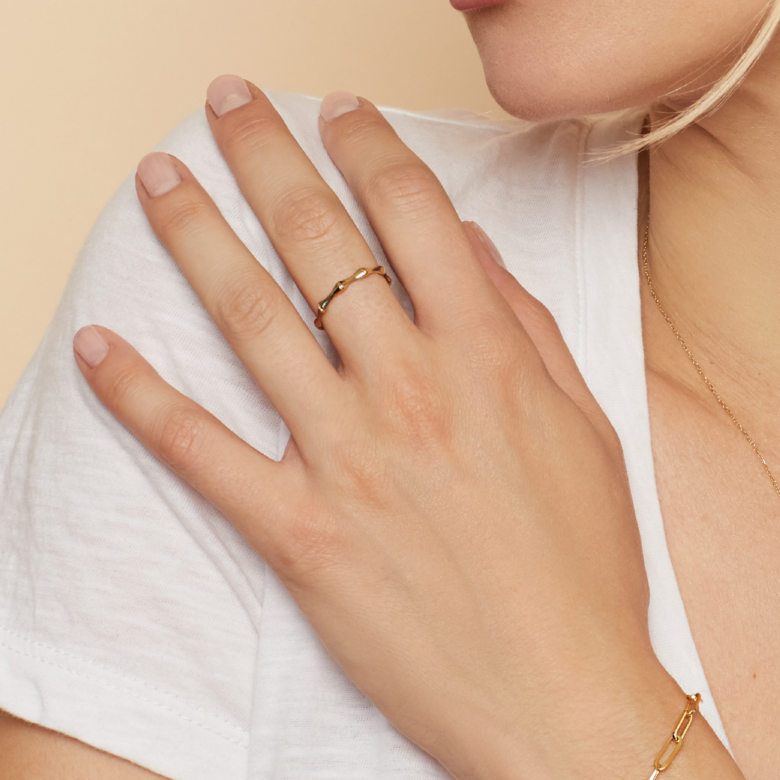 10K Gold Bamboo Band Ring