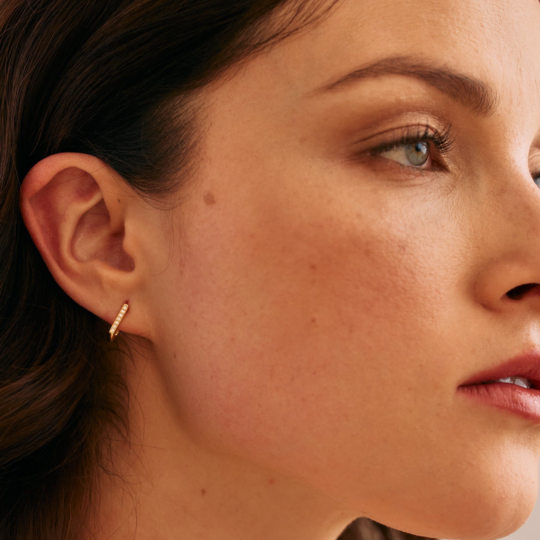 14K Gold Liora Sparkle Huggies