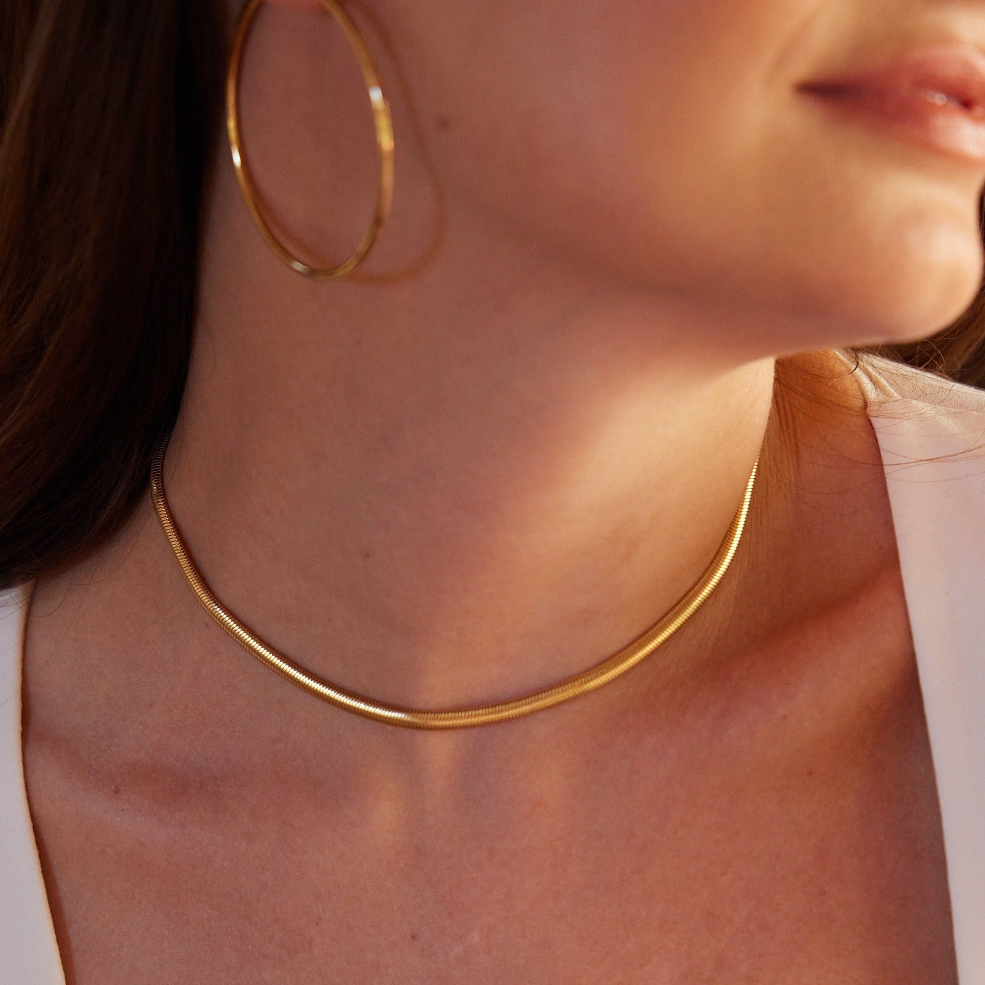 14K Gold Aurelle Herringbone Choker