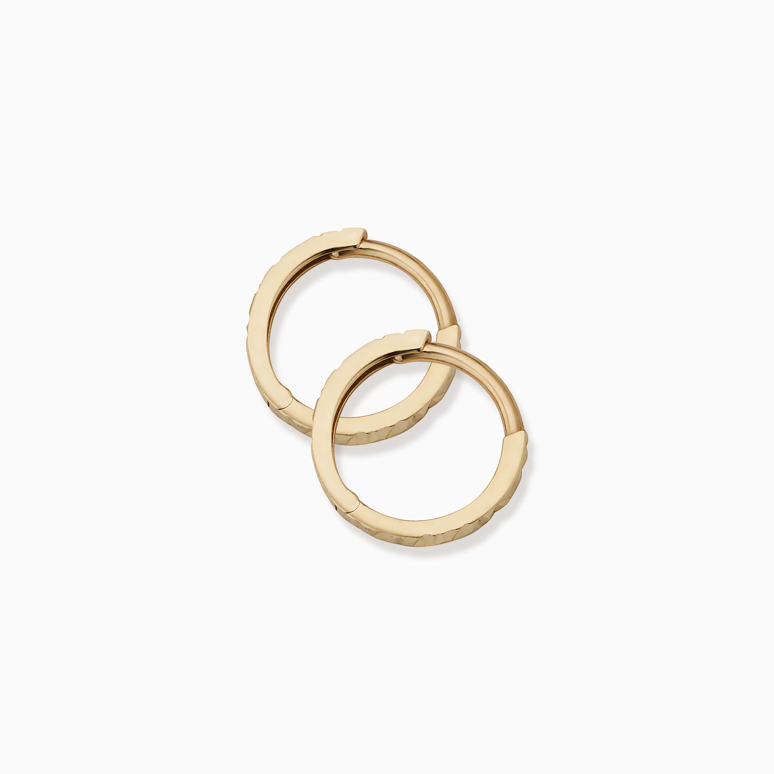 10K Gold Diamond-Cut Mini Hoops