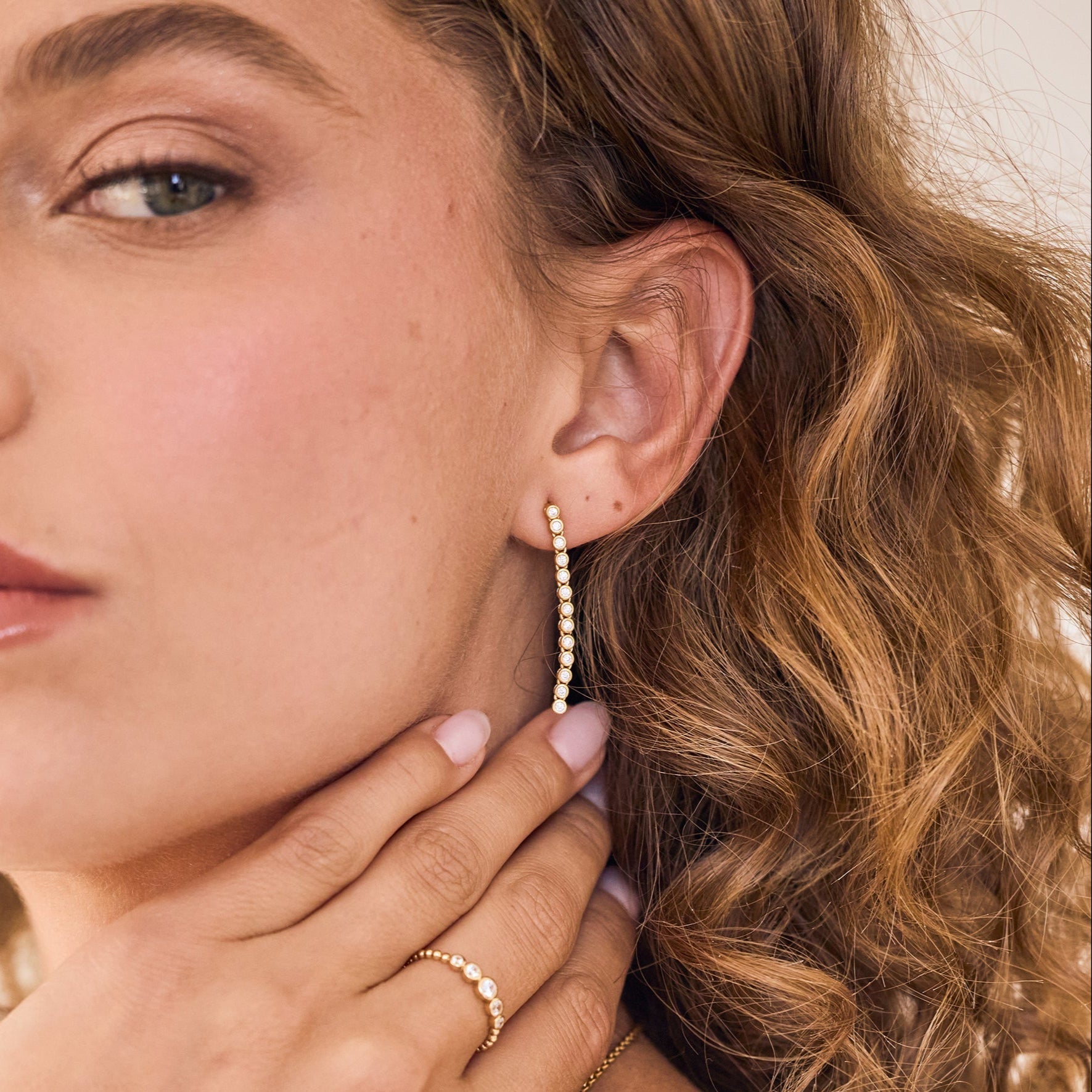 14K Gold Aurelle Diamond Drop Earrings