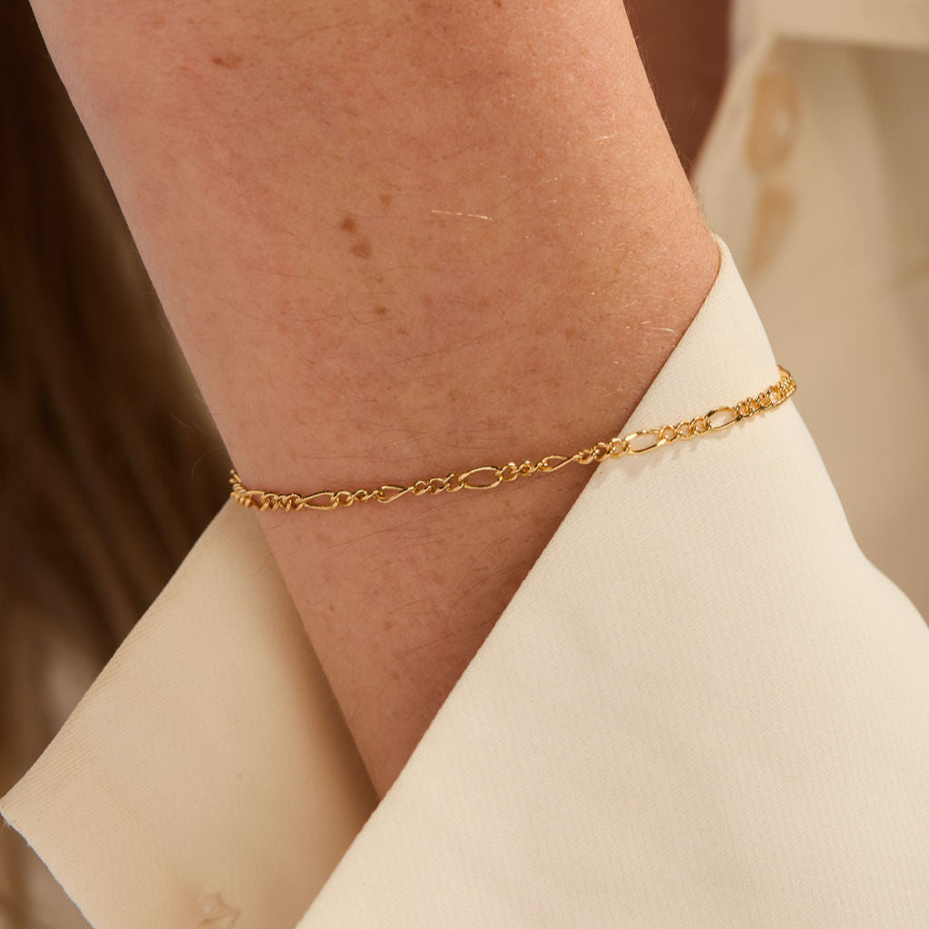14K Gold Matteo Figaro Chain Bracelet