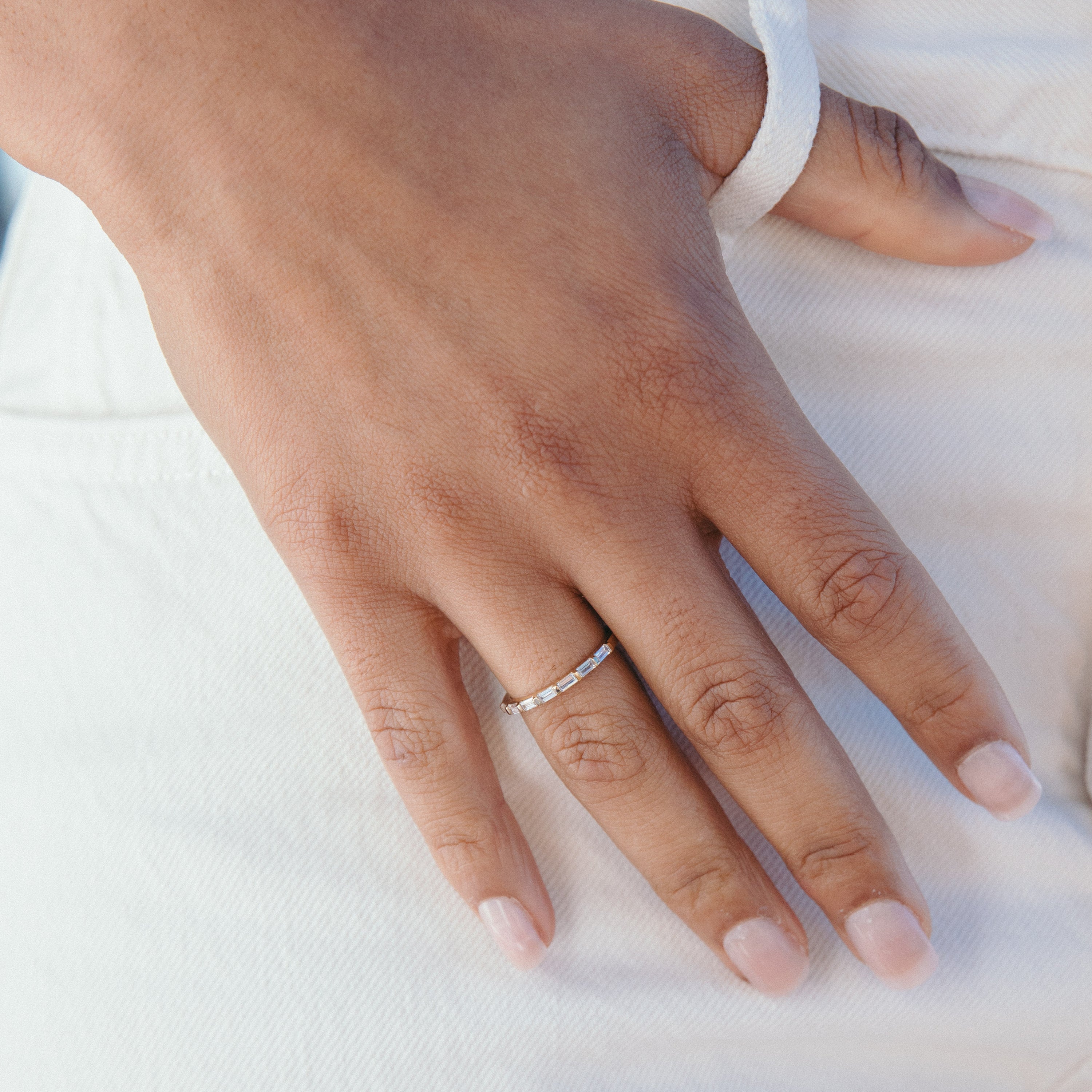 14K Gold Elara CZ Baguette Ring