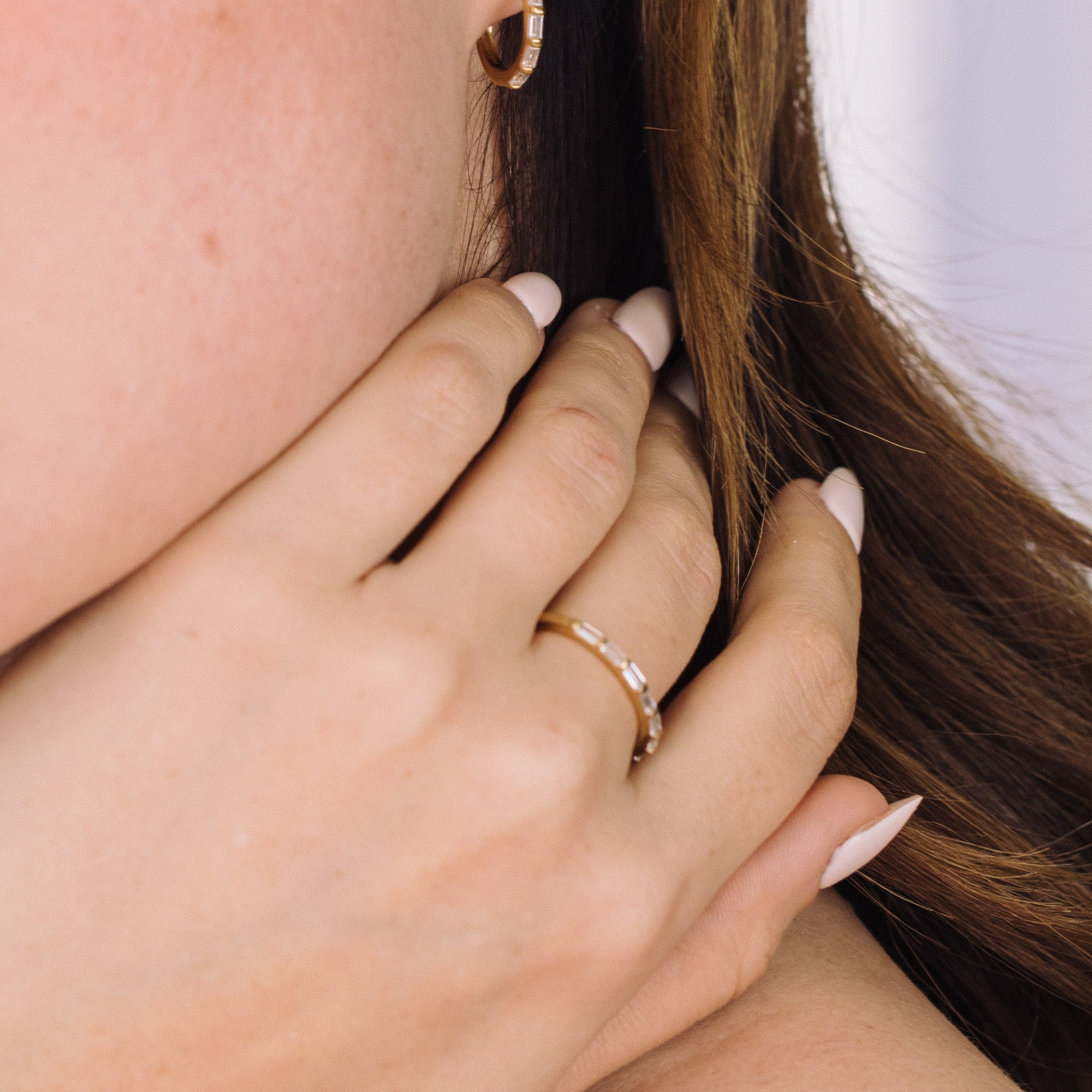 14K Gold Elara CZ Baguette Ring