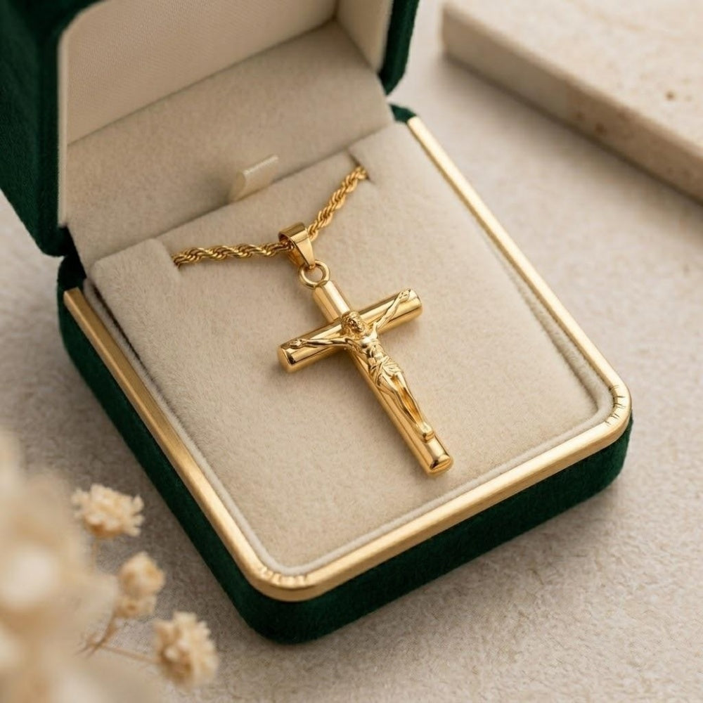 14K Solid Gold Legacy Cross Necklace