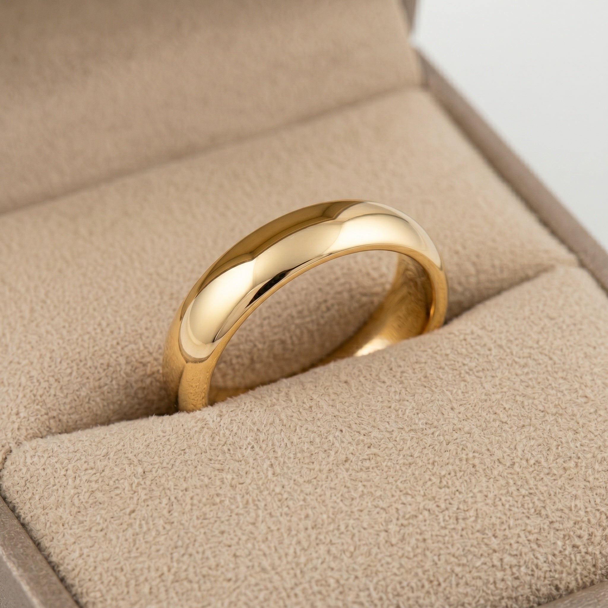 14K Gold Hand-Polished Dome Ring