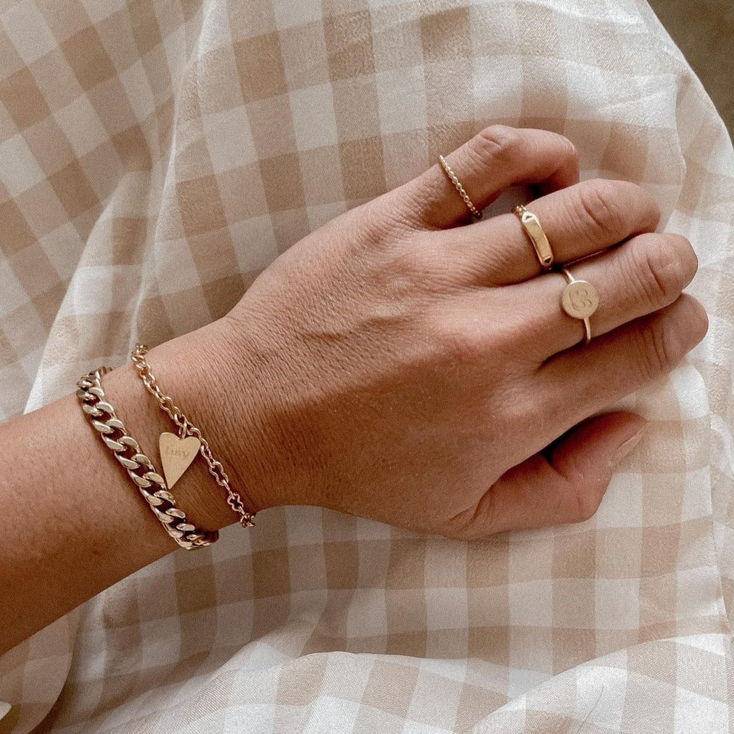 14K Gold Valentina Curb Chain Bracelet