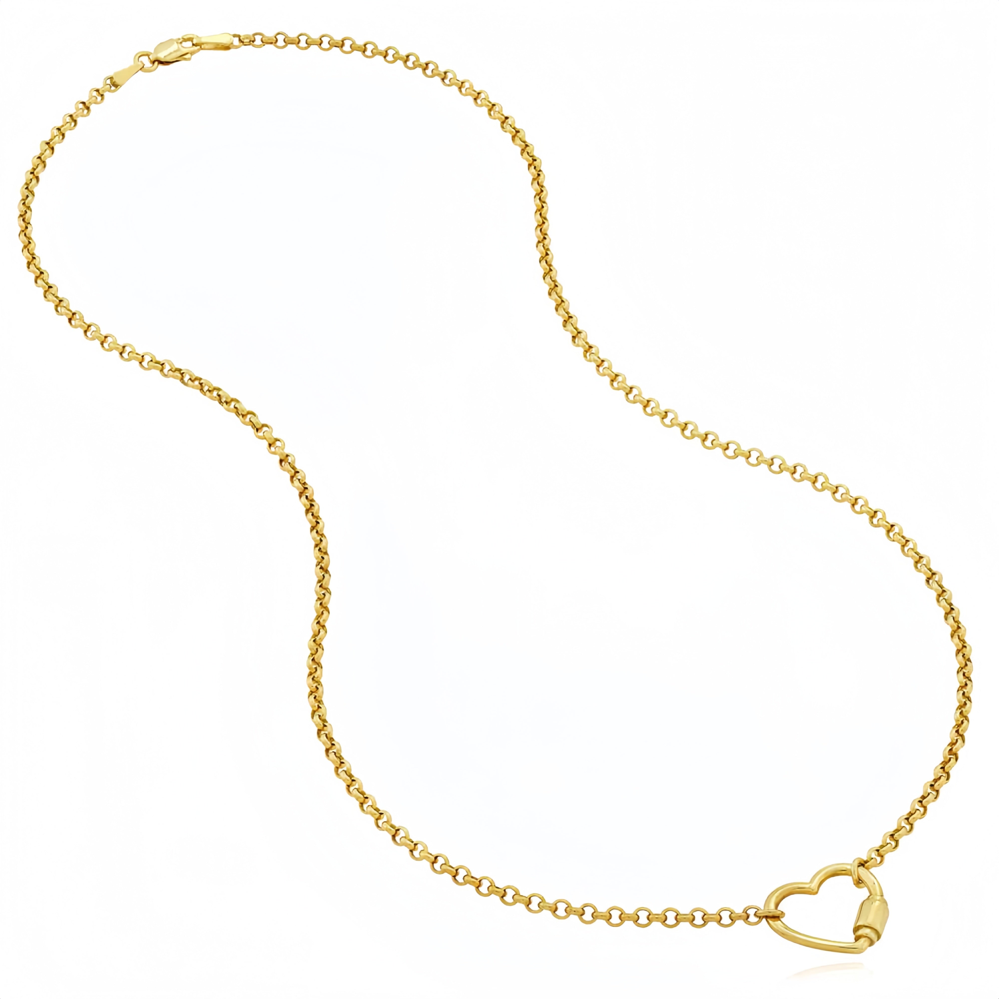 14K Gold Heart Lock Love Necklace