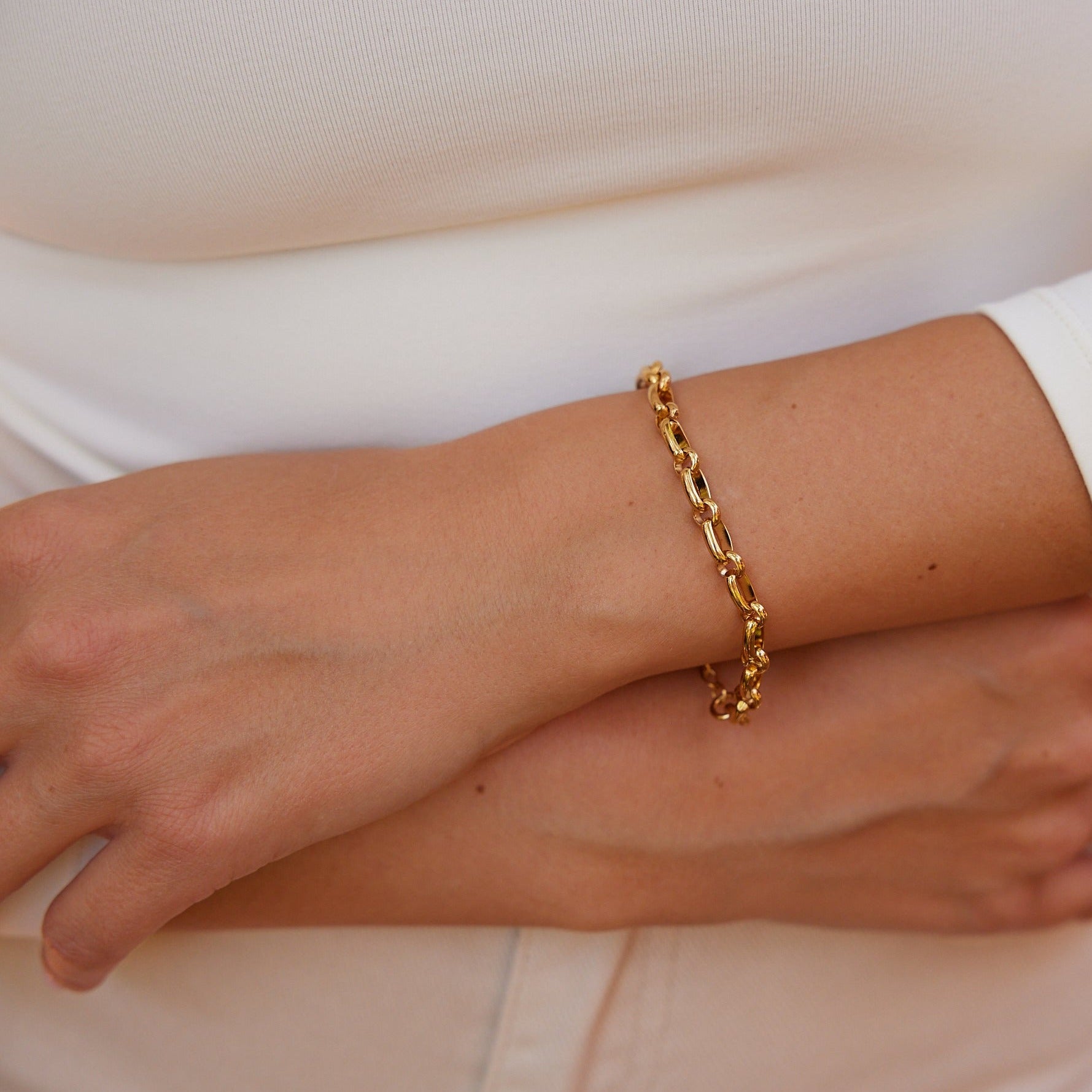14K Gold Alessia Beaded Chain Bracelet