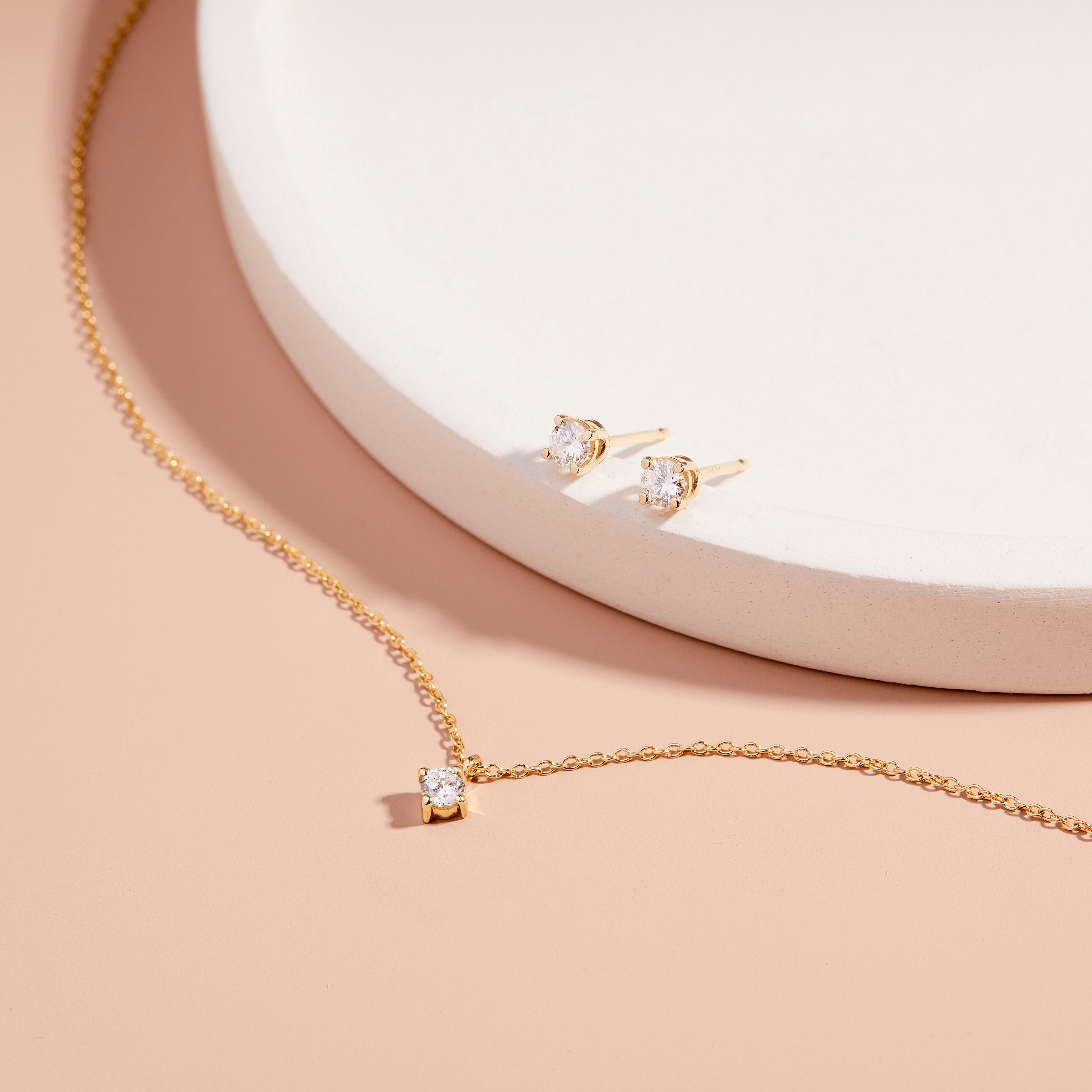 14K Gold Aureline Diamond Stud Earrings