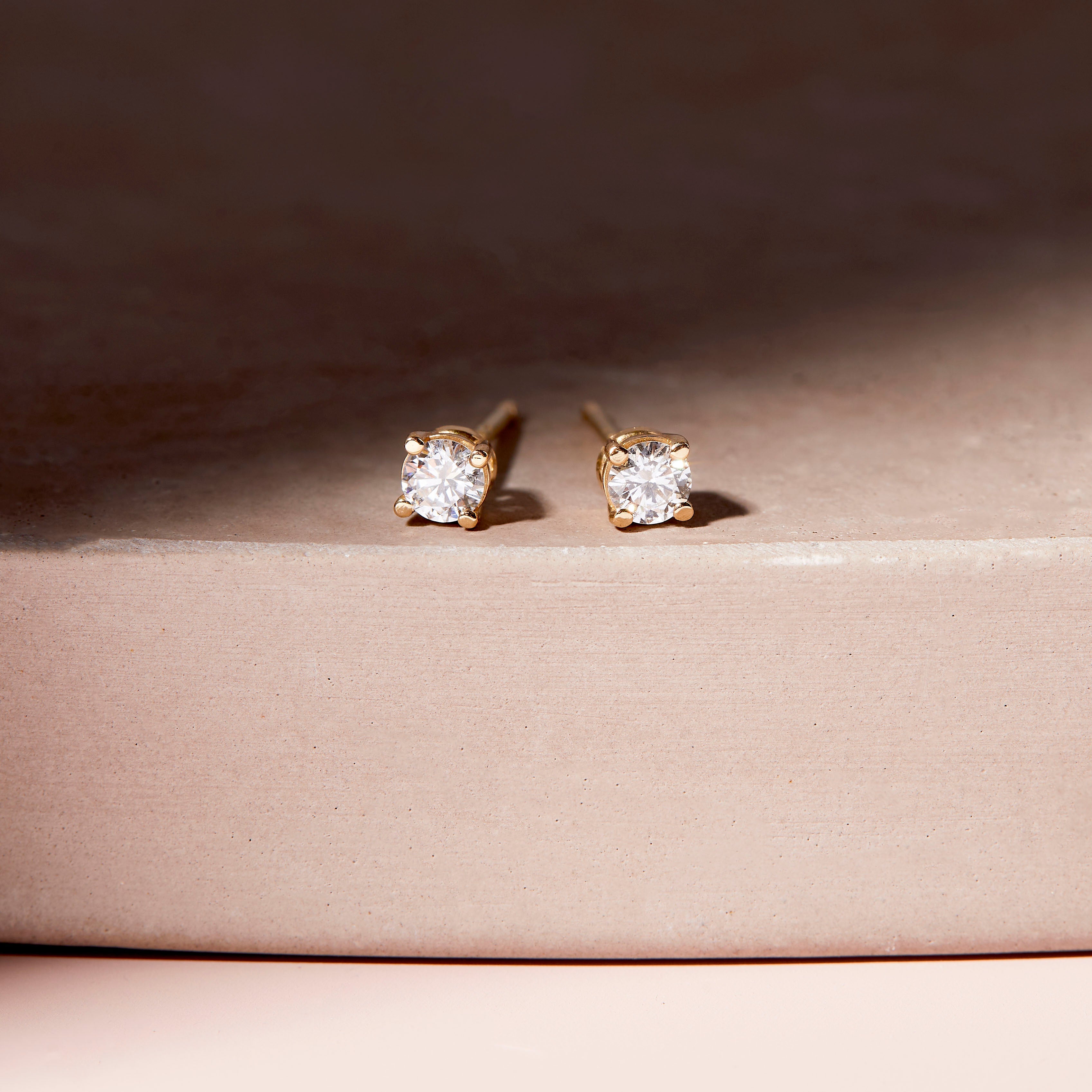 14K Gold Aureline Diamond Stud Earrings