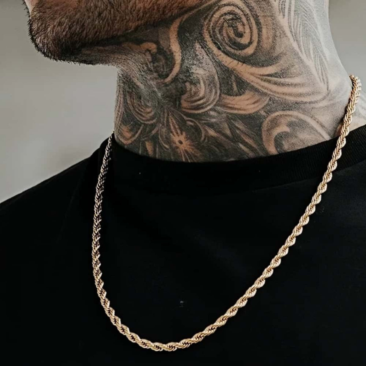 Classic 14K Solid Gold Twisted Rope Chain | 5mm & 6mm Heavy | Crafuo