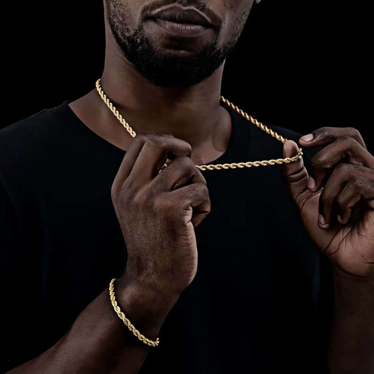 Classic 14K Solid Gold Twisted Rope Chain | 5mm & 6mm Heavy | Crafuo