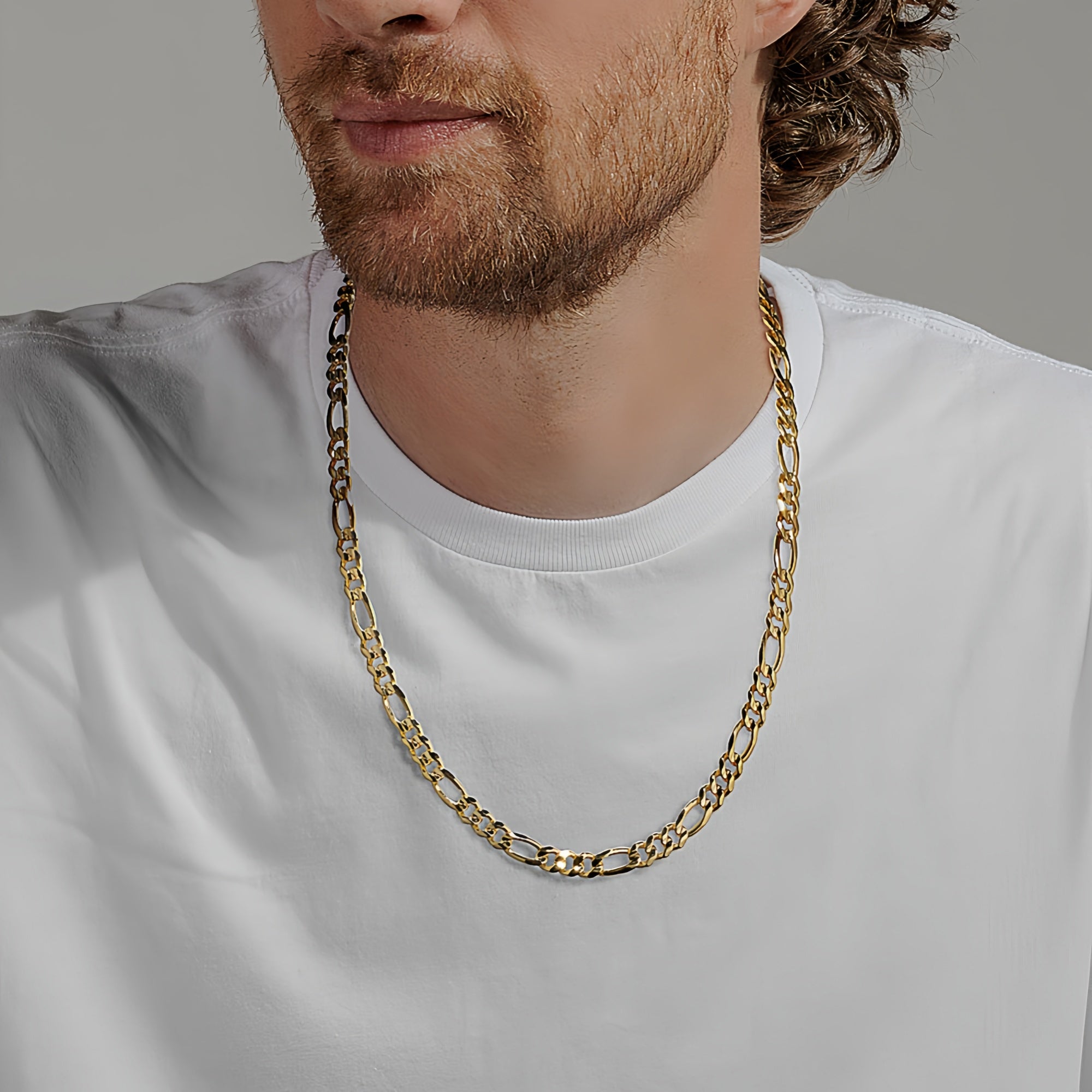 14K Gold Hand-Finished Figaro Chain