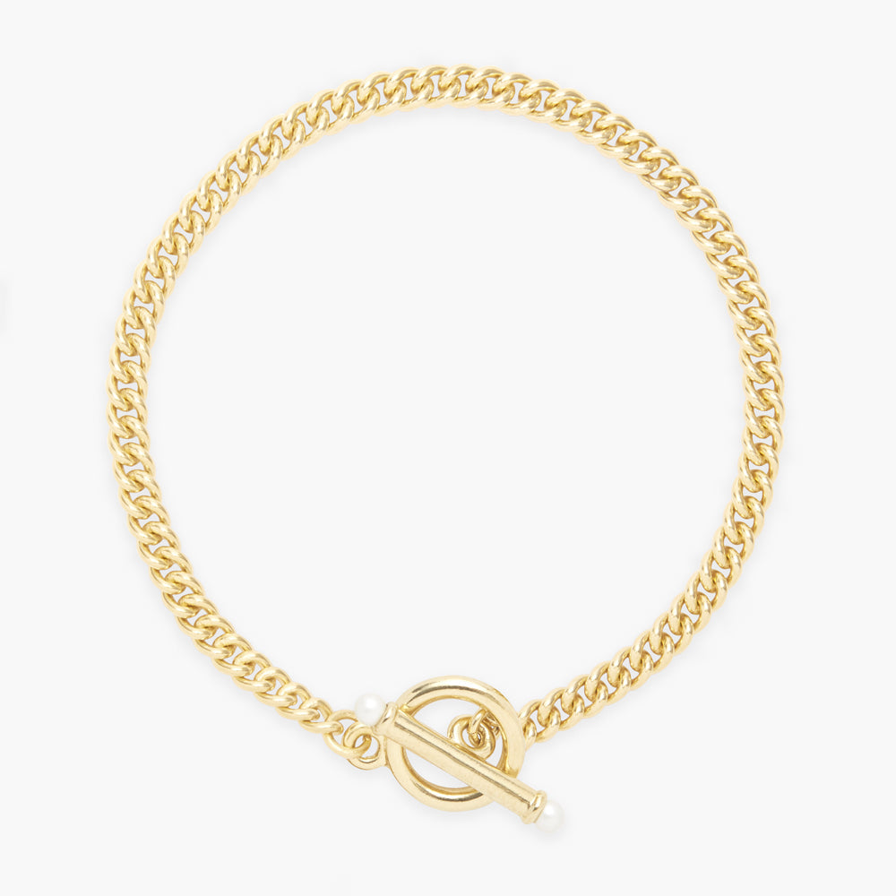 14K Gold Aurelia Pearl Toggle Bracelet