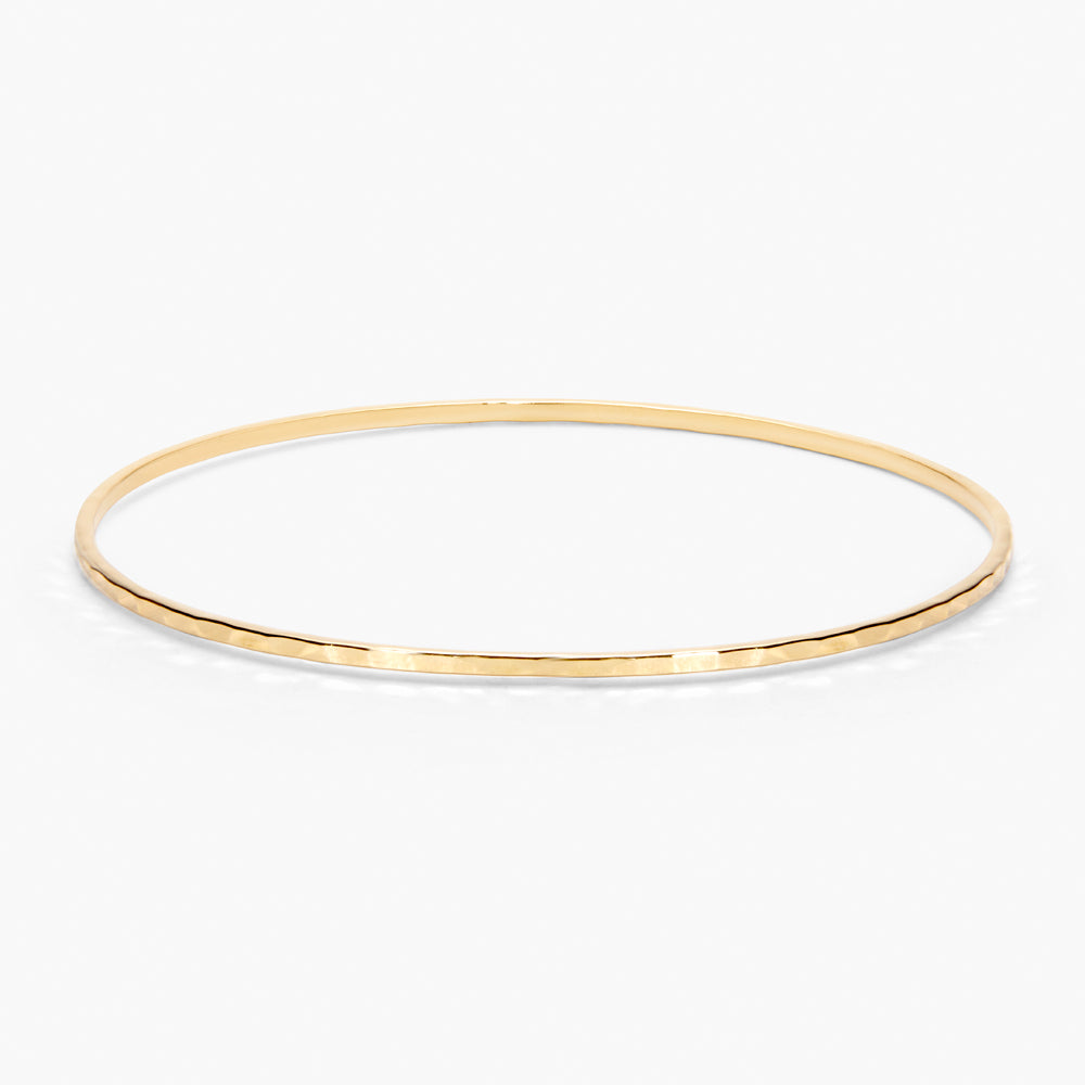 14K Gold Solara Hammered Bangle