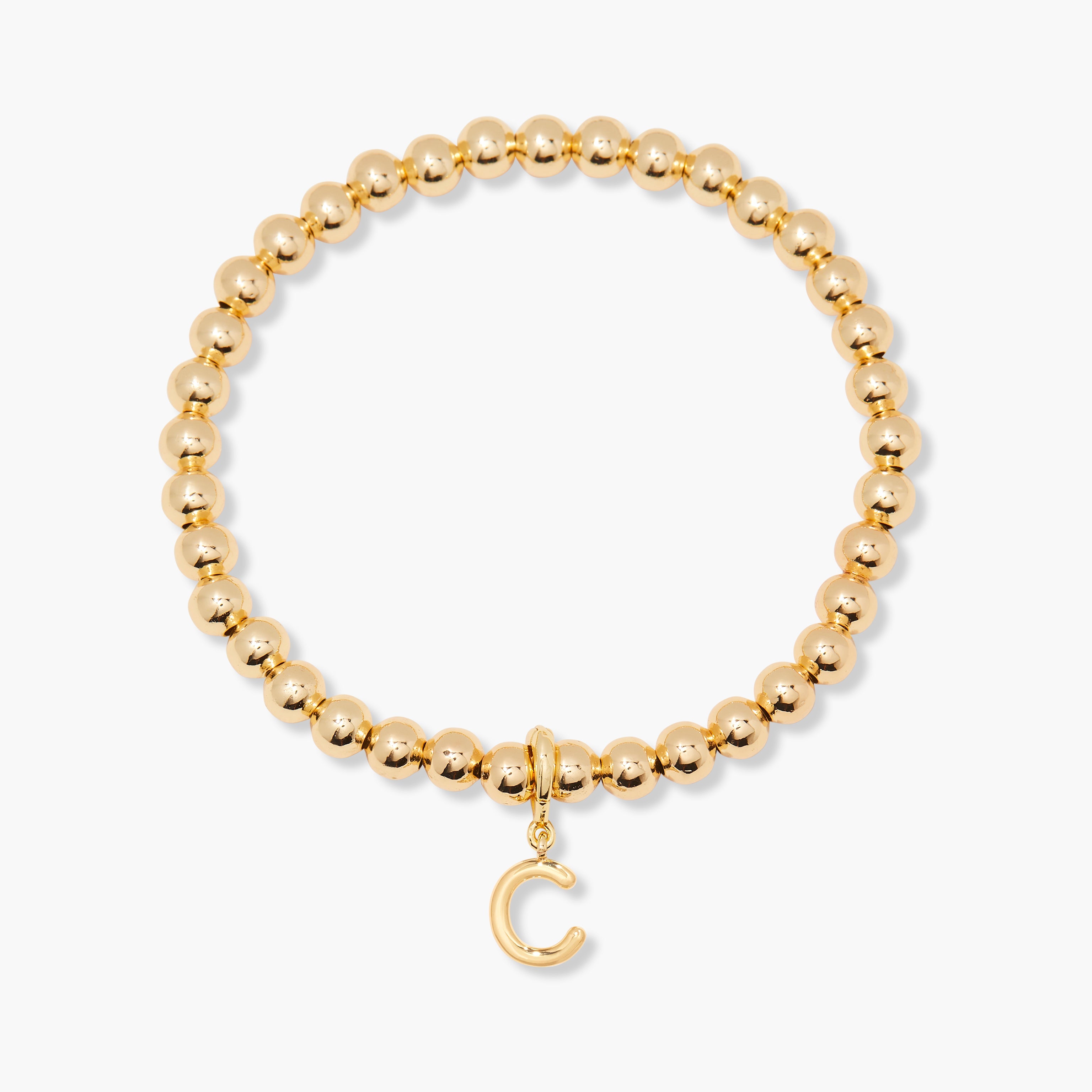 14K Gold Aureline Initial Bead Bracelet