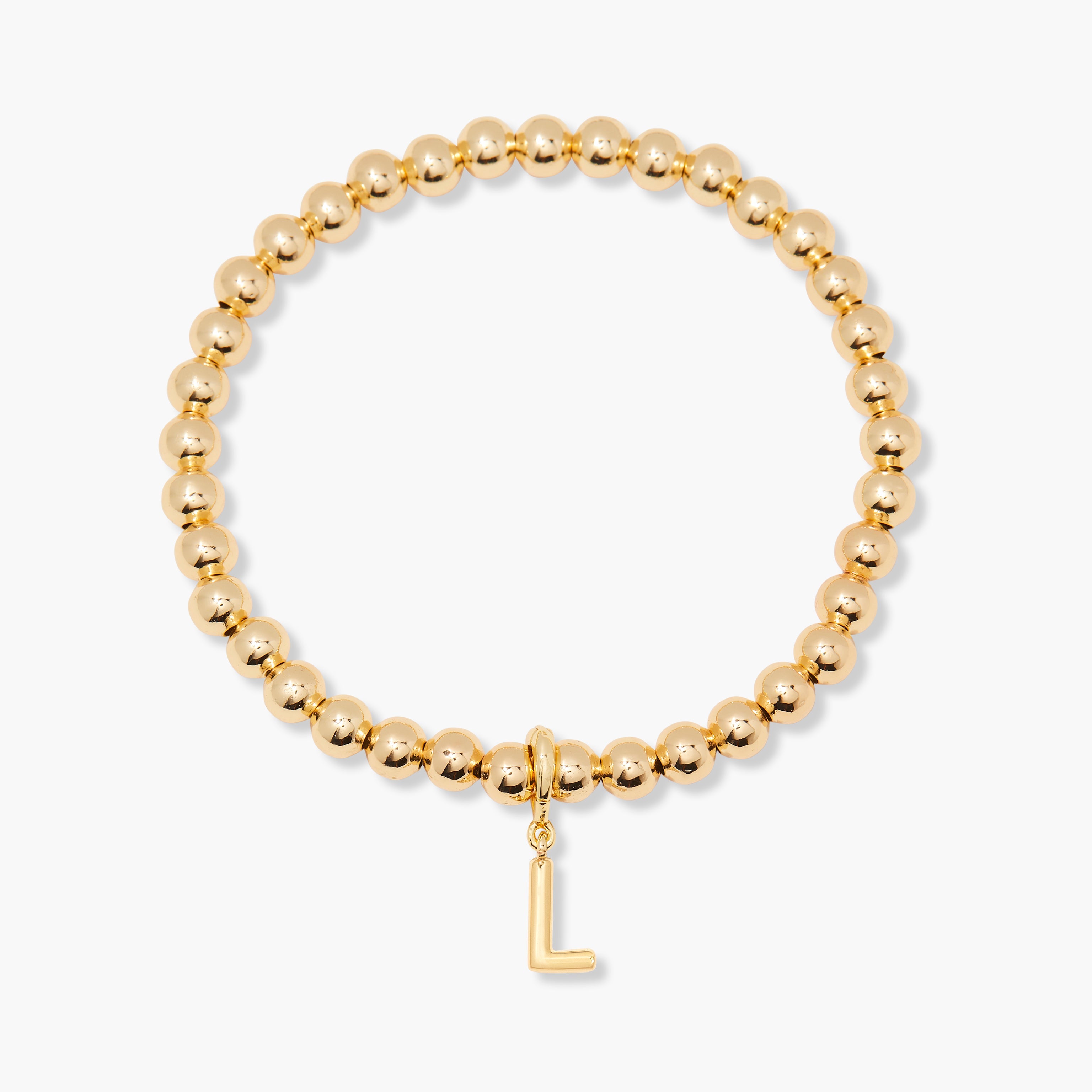 14K Gold Aureline Initial Bead Bracelet
