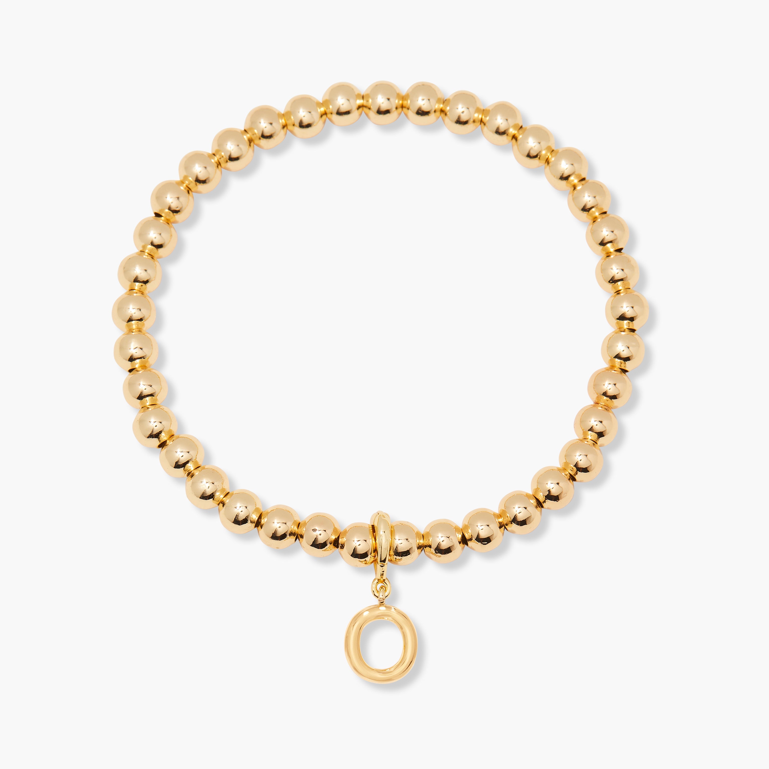14K Gold Aureline Initial Bead Bracelet