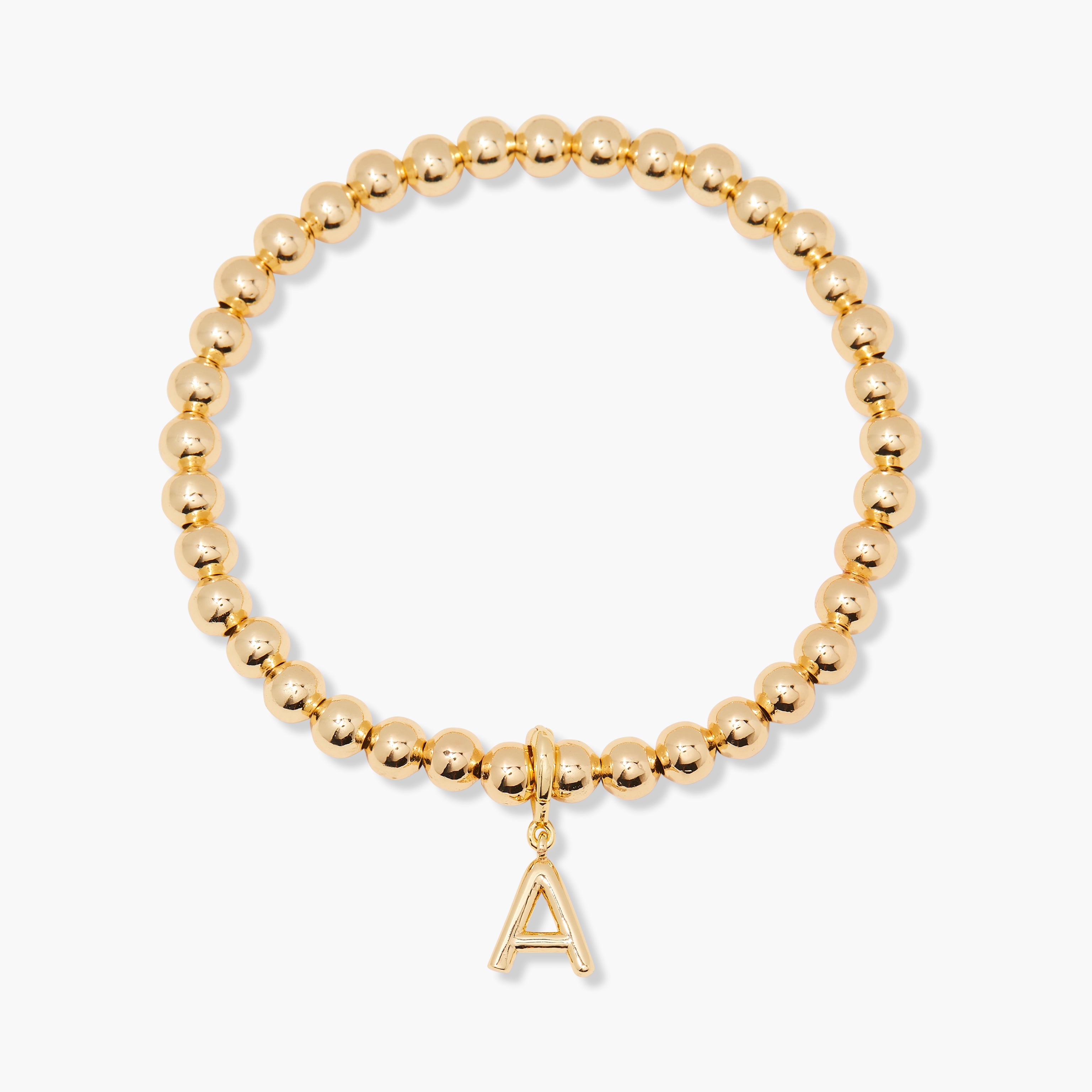 14K Gold Aureline Initial Bead Bracelet