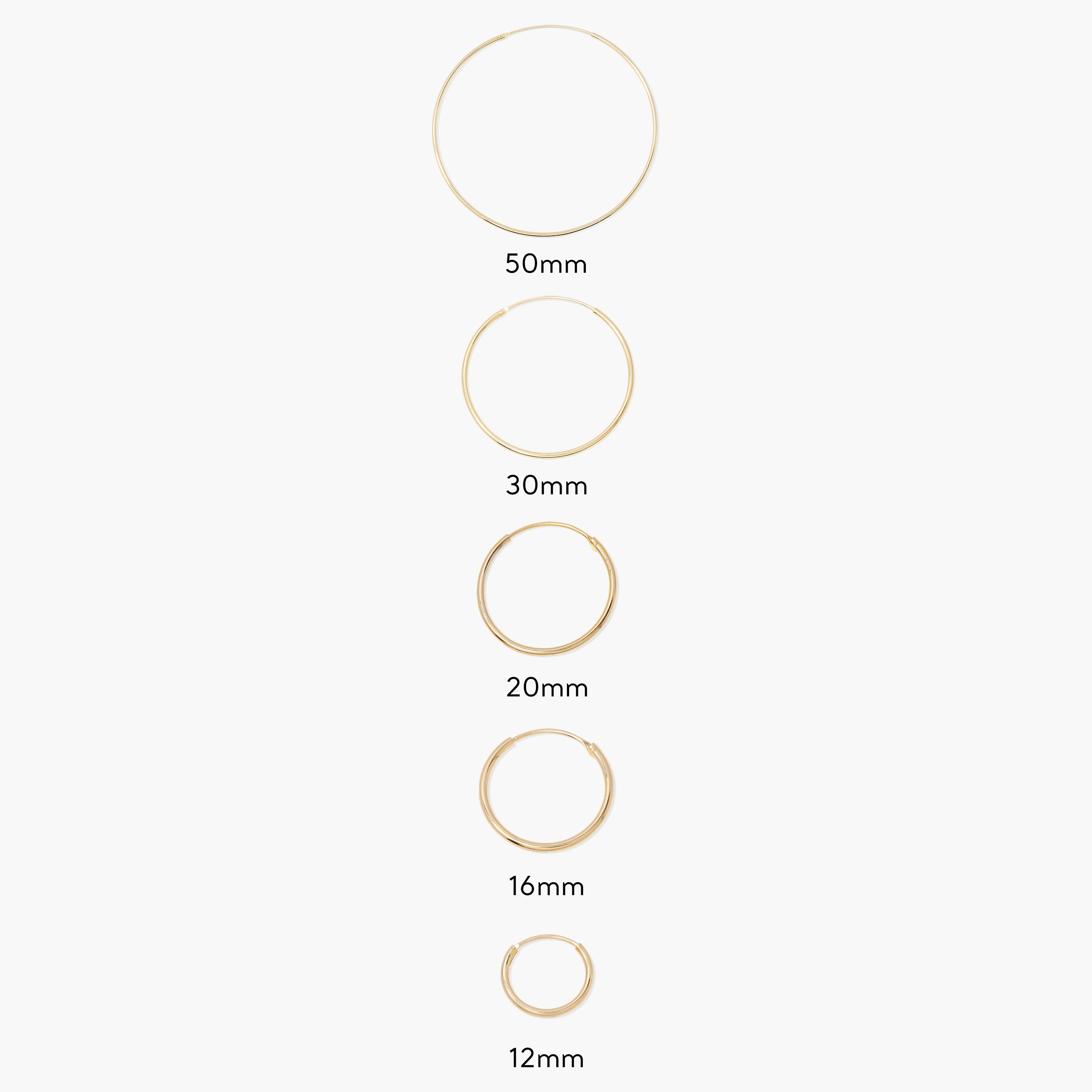 14K Gold Solenne Endless Hoops