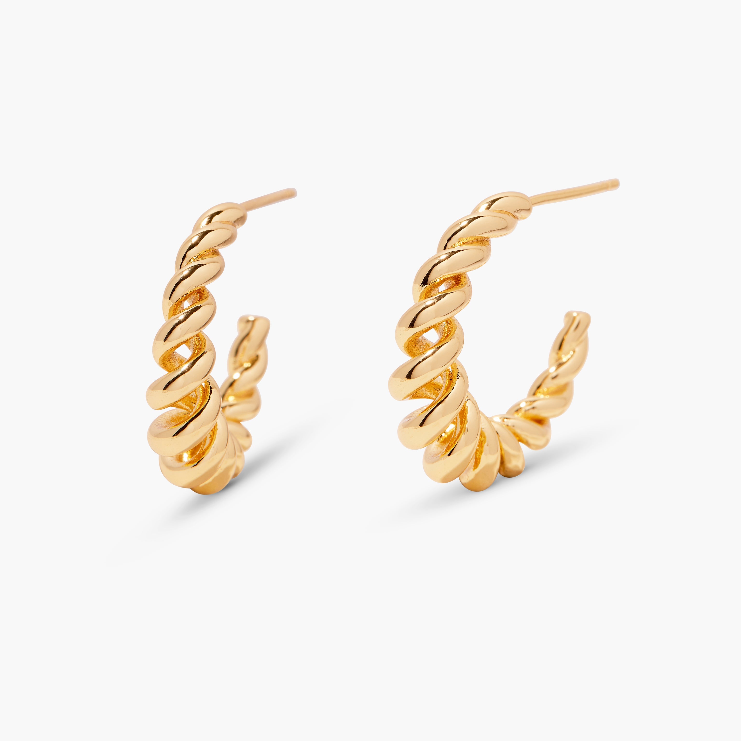 14K Gold Aureline Twist Hoop Earrings