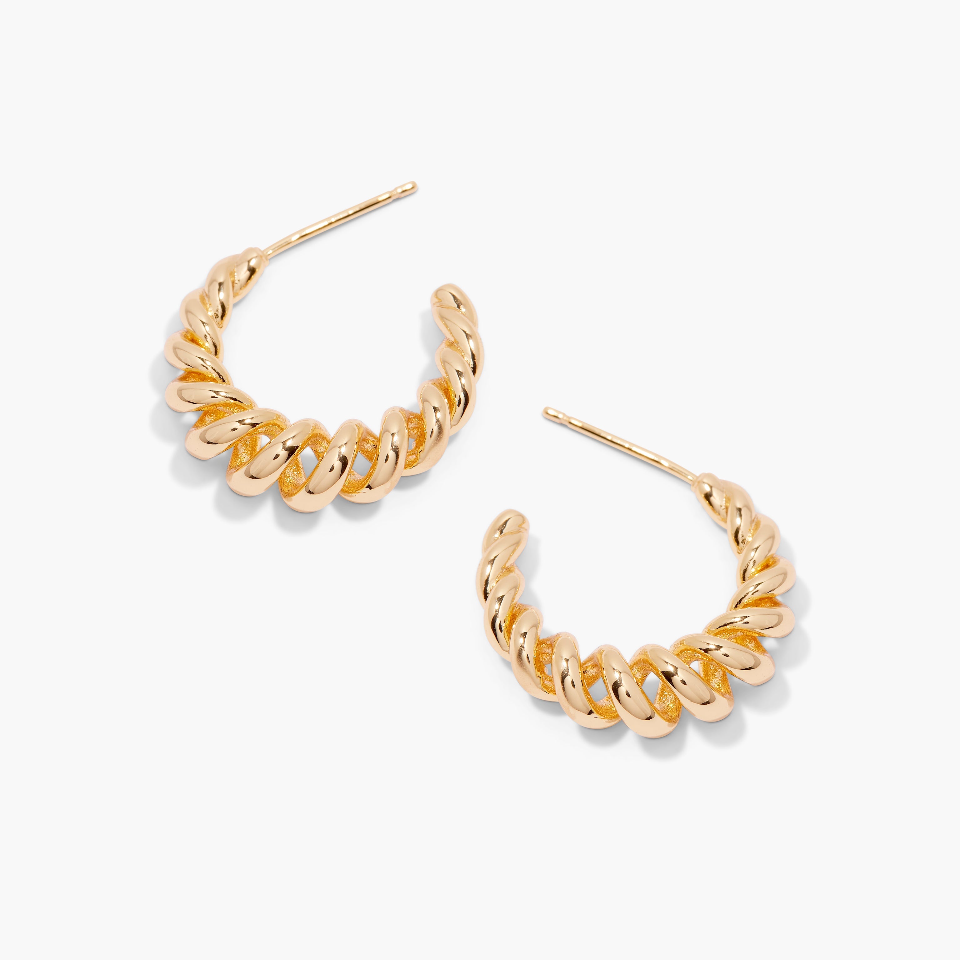 14K Gold Aureline Twist Hoop Earrings