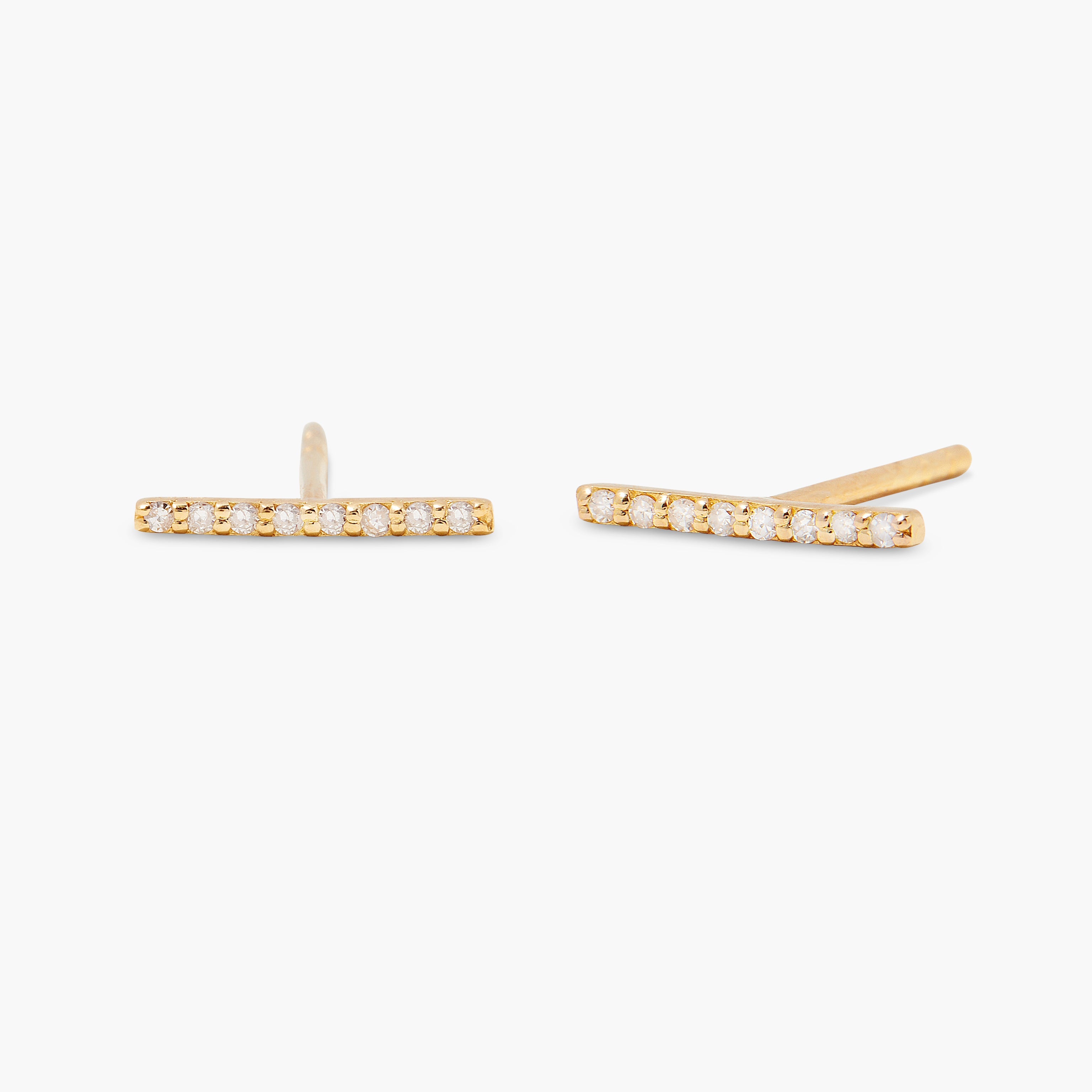 14K Gold Seraphine Brilliant Bar Earrings