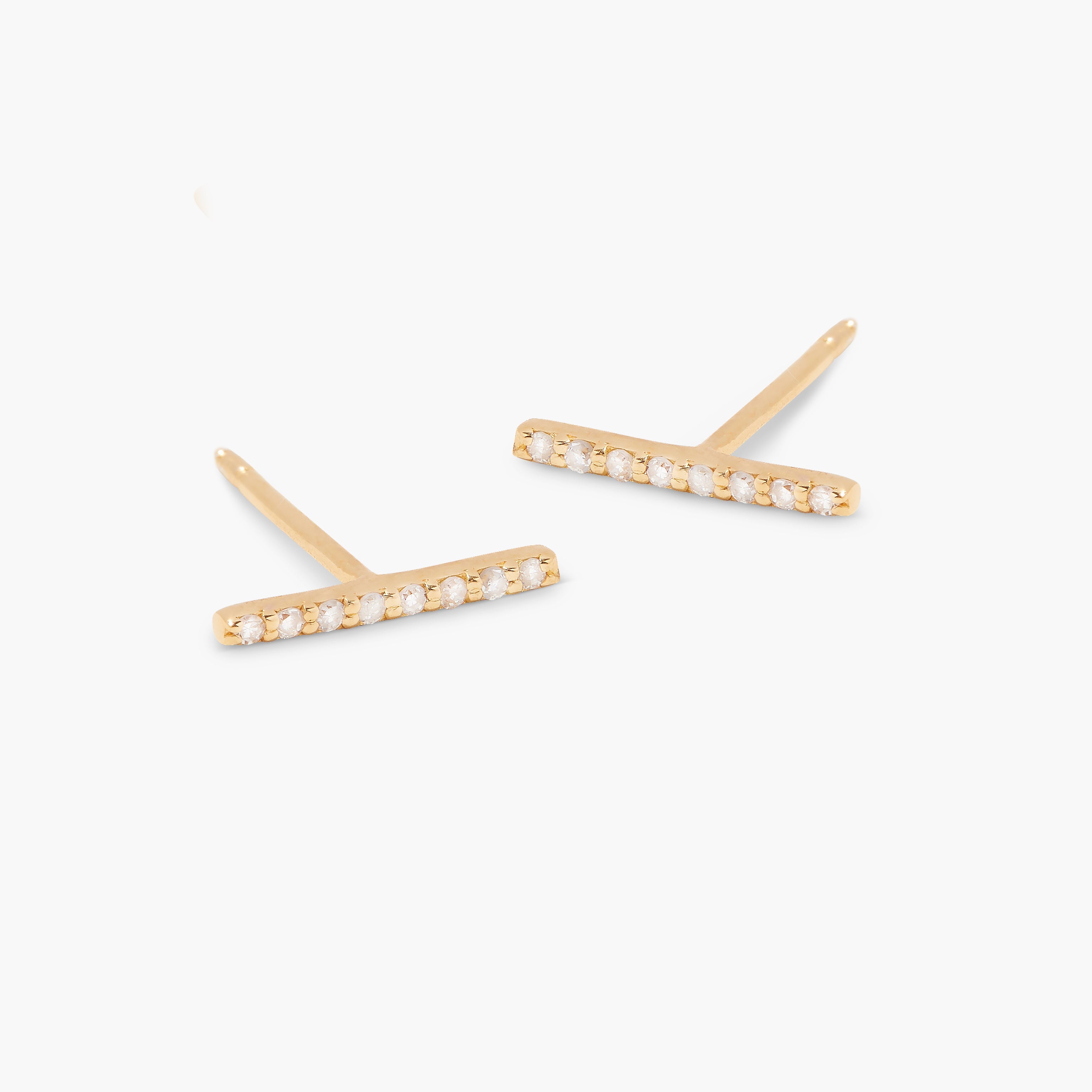 14K Gold Seraphine Brilliant Bar Earrings