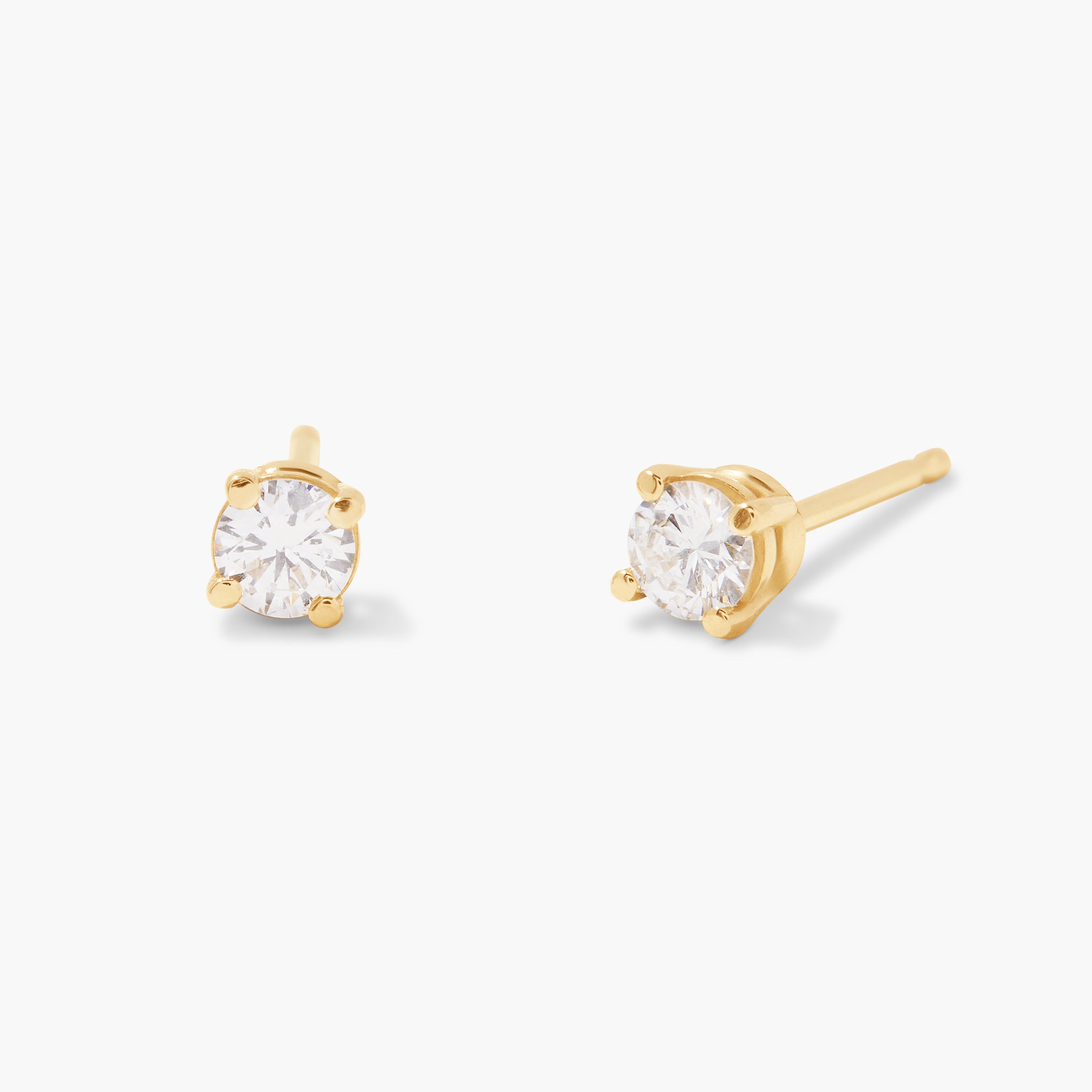 14K Gold Aureline Diamond Stud Earrings